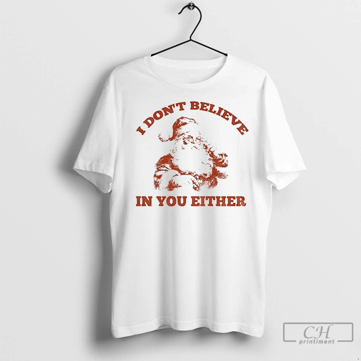 Premium Funny Santa I Dont Believe In You Either 90s Graphic Shirt Hoodie Sweatshirt | PurePodTees.com