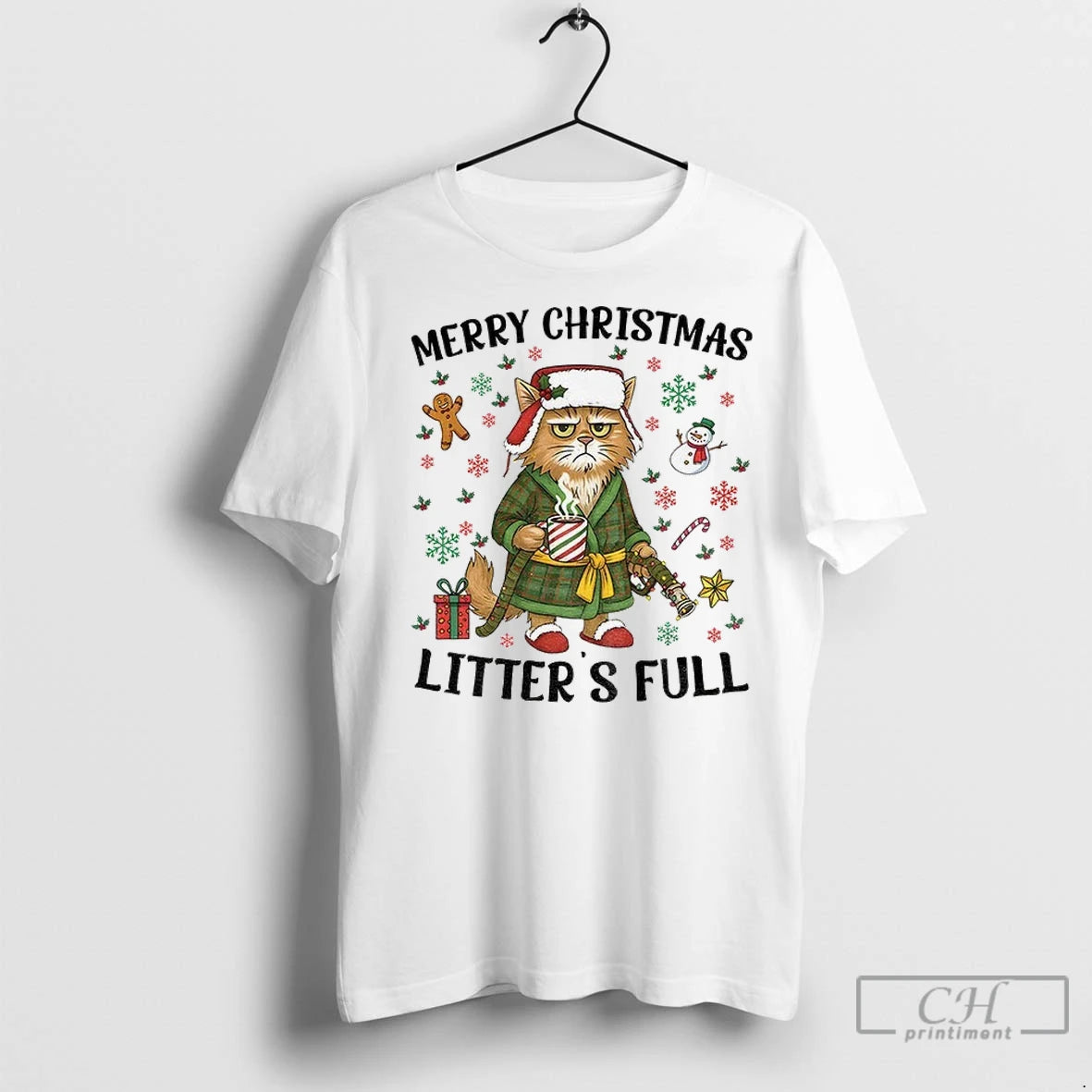 Premium Funny Cat Litters Full Merry Christmas 2025 Shirt Hoodie Sweatshirt | PurePodTees.com
