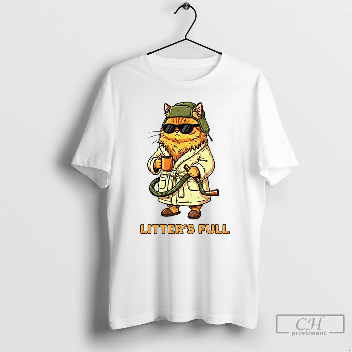 Premium Funny Cat Wearing Glass Litters Full Merry Christmas T Shirts Hoodie Sweatshirt | PurePodTees.com