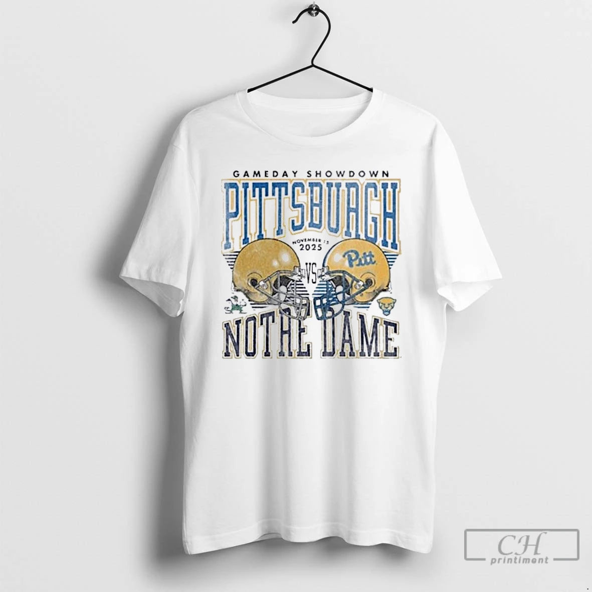 Premium Gameday Showdown 2025 Pittsburgh Vs Notre Dame Matchup T Shirts Hoodie Sweatshirt | PurePodTees.com