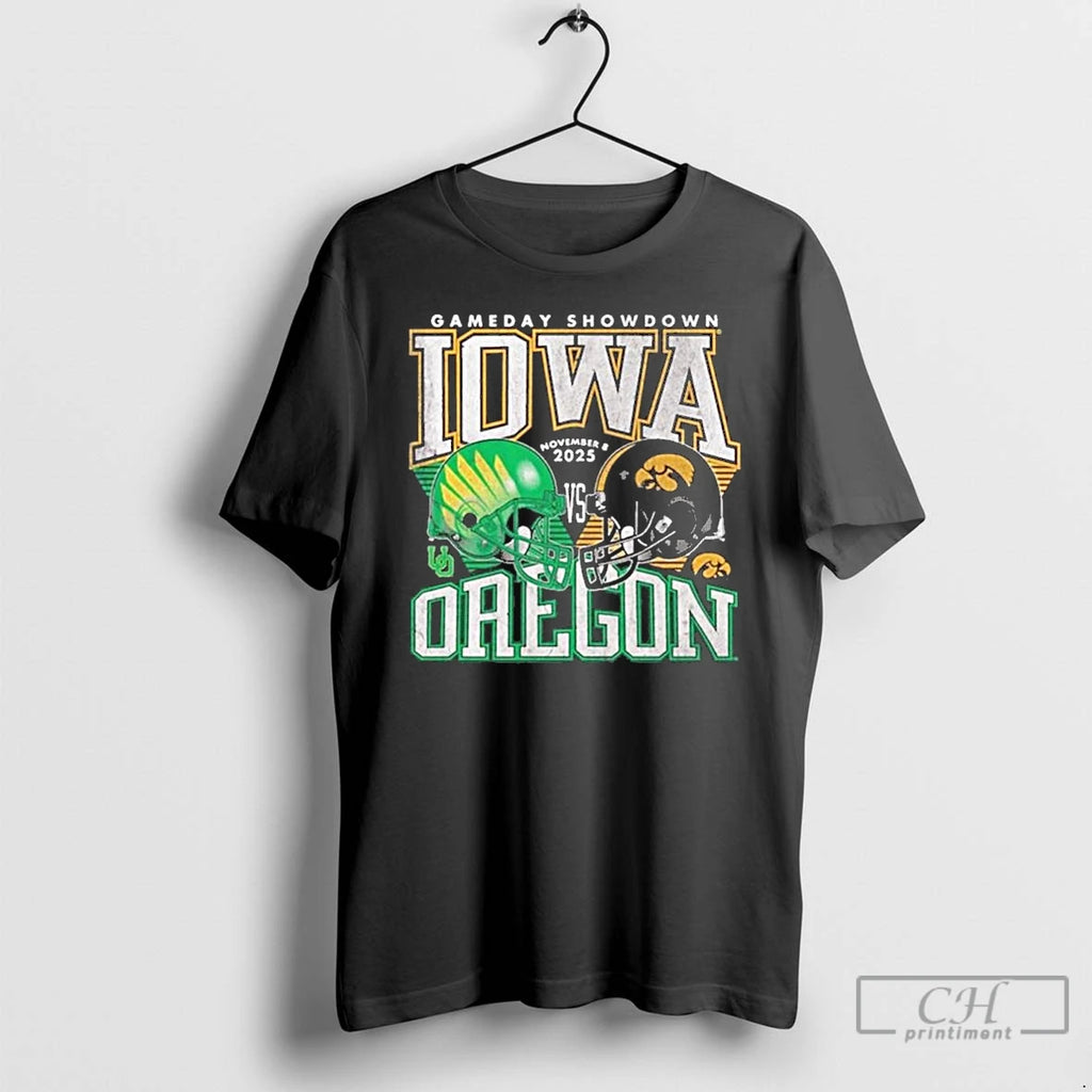 Premium Gameday Showdown Football Iowa Vs Oregon 2025 T Shirts Hoodie Sweatshirt | PurePodTees.com