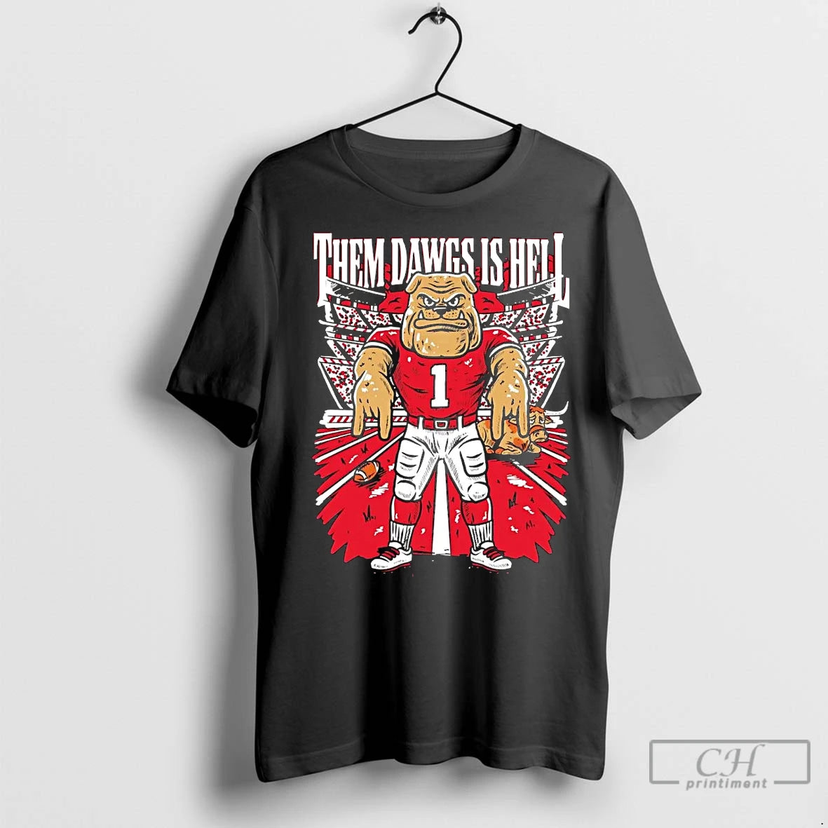 Premium Georgia Bulldogs Horns Down Them Dawgs Is Hell Shirt Hoodie Sweatshirt | PurePodTees.com