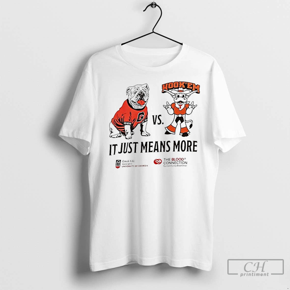 Premium Georgia Bulldogs Vs Texas Longhorns It Just Means More Mascot Shirt Hoodie Sweatshirt | PurePodTees.com