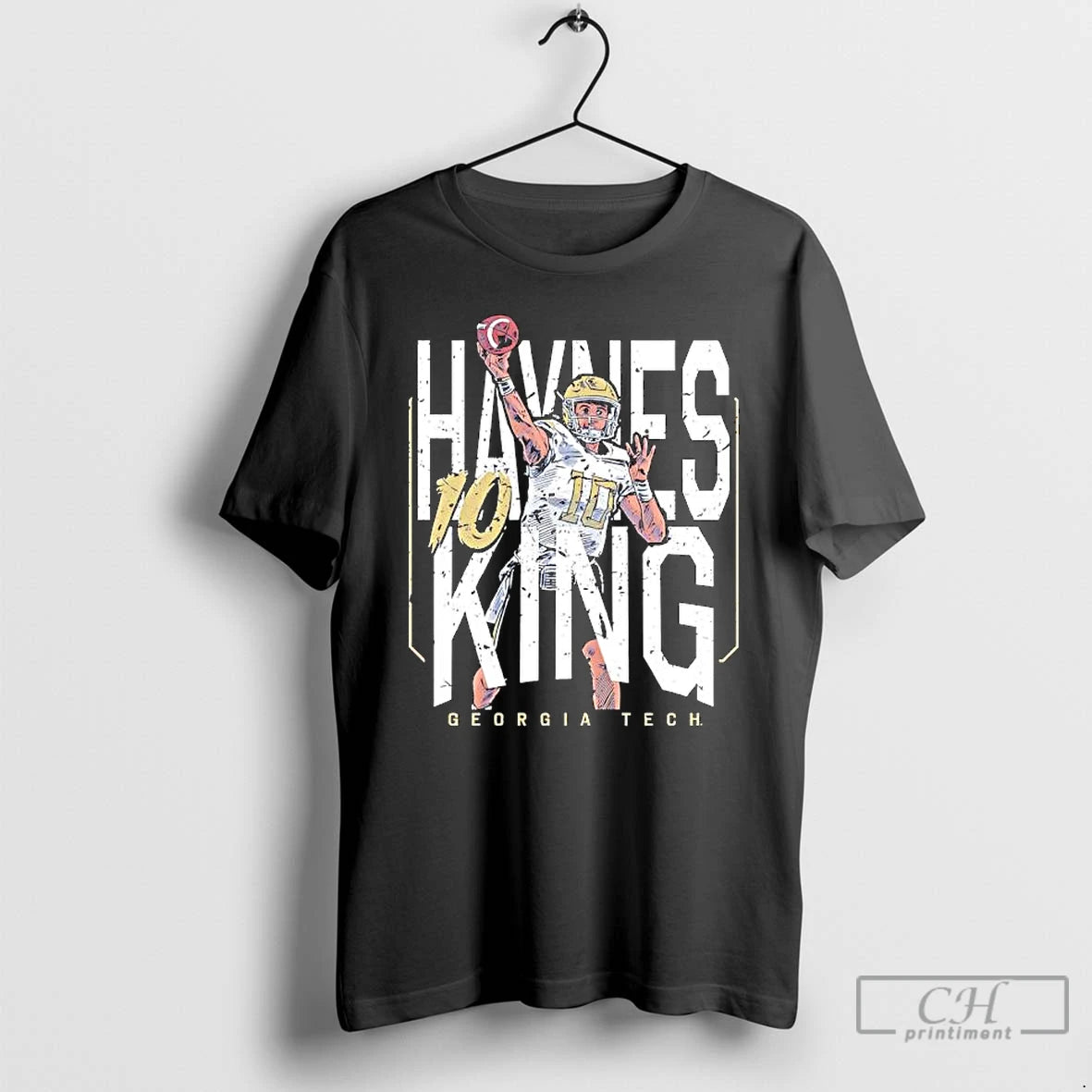 Premium Georgia Tech 10 Haynes King Football Breakthrough T Shirts Hoodie Sweatshirt | PurePodTees.com