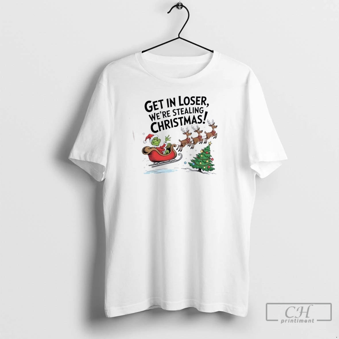 Premium Get In Loser Were Stealing Christmas Shirt Hoodie Sweatshirt | PurePodTees.com
