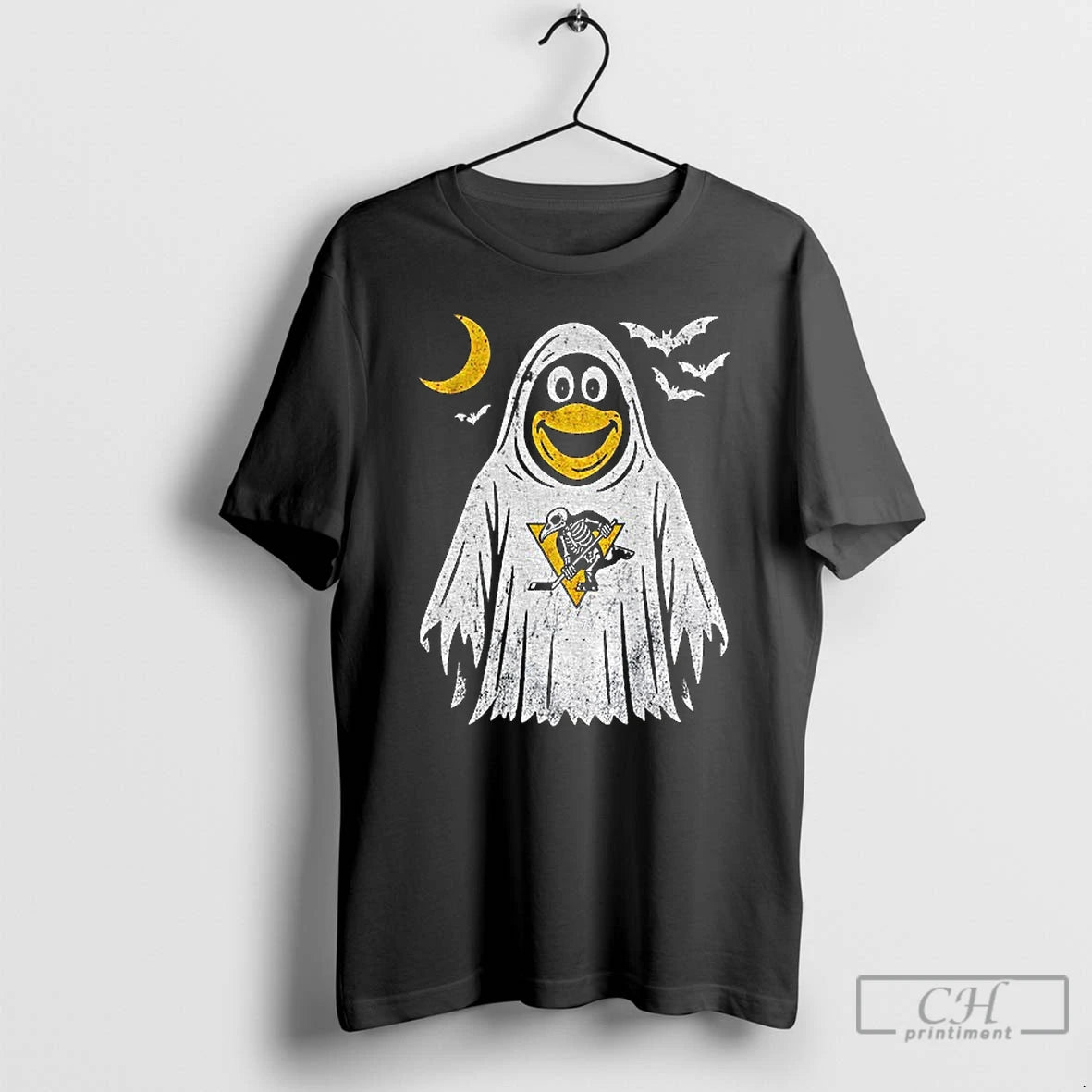 Premium Ghost Skeleton Pittsburgh Penguin Hockey Nhl Halloween Shirt Hoodie Sweatshirt | PurePodTees.com