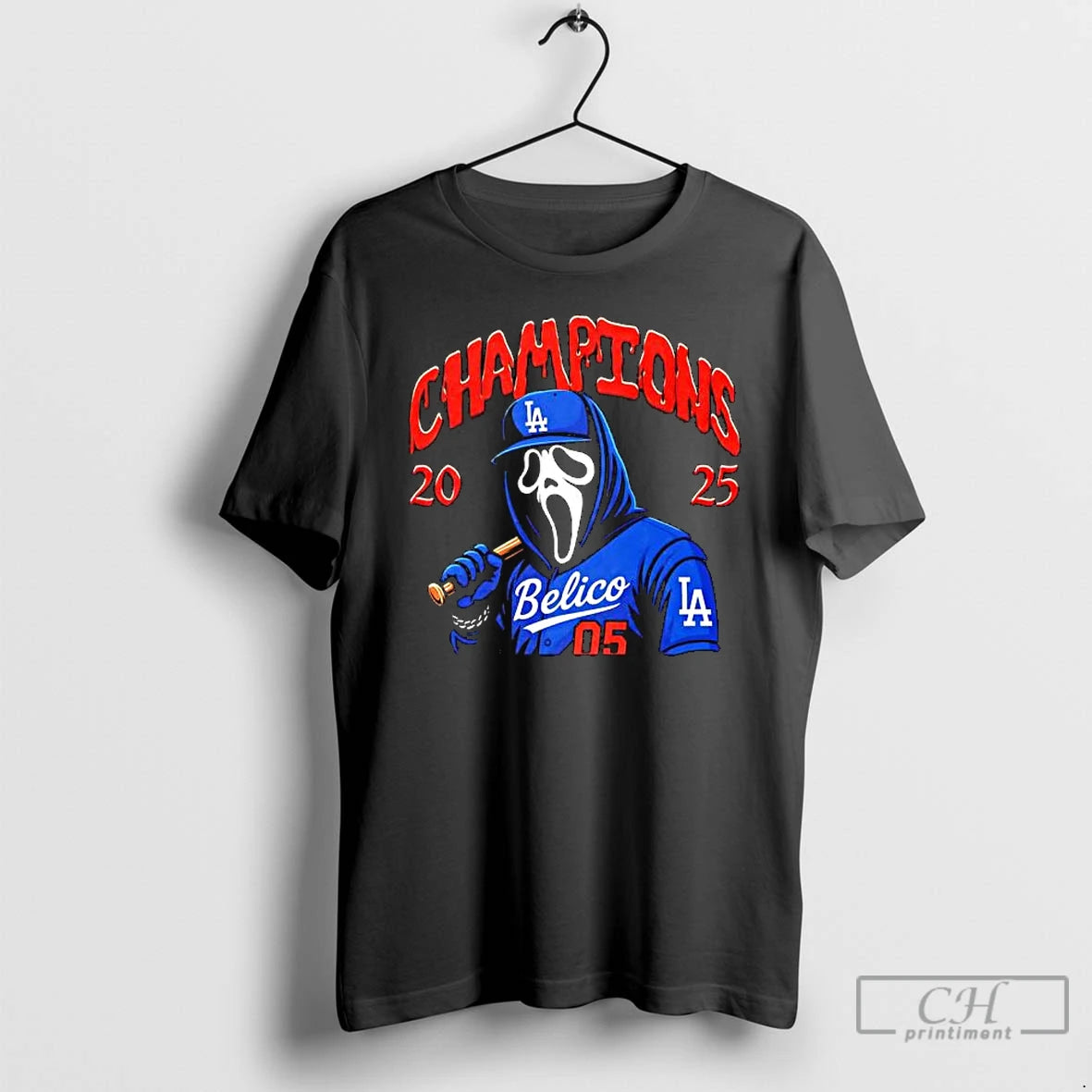 Premium Ghostface Los Angeles Dodgers Horror Player Champions 2025 Graphic 1 T Shirts Hoodie Sweatshirt | PurePodTees.com