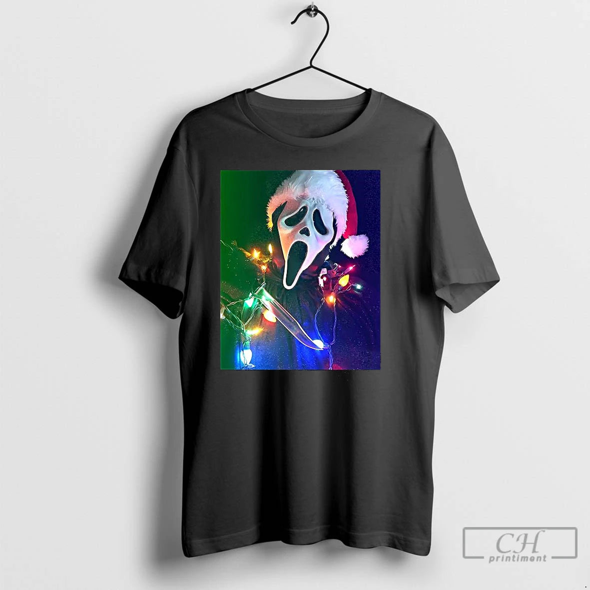 Premium Ghostface String Lights Scream Christmas T Shirts Hoodie Sweatshirt | PurePodTees.com