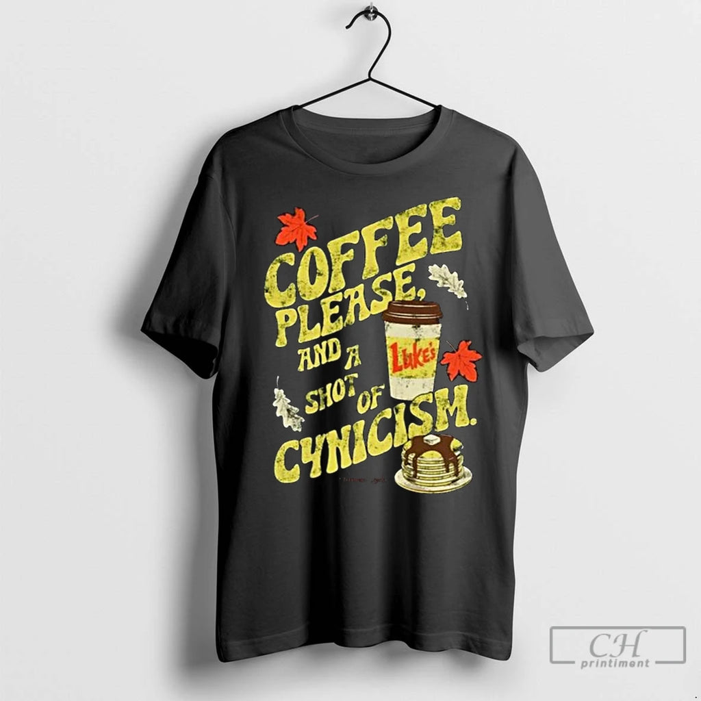 Premium Gilmore Girls Coffee Please And A Shot Of Cynicism Long Sleve Shirt Hoodie Sweatshirt | PurePodTees.com