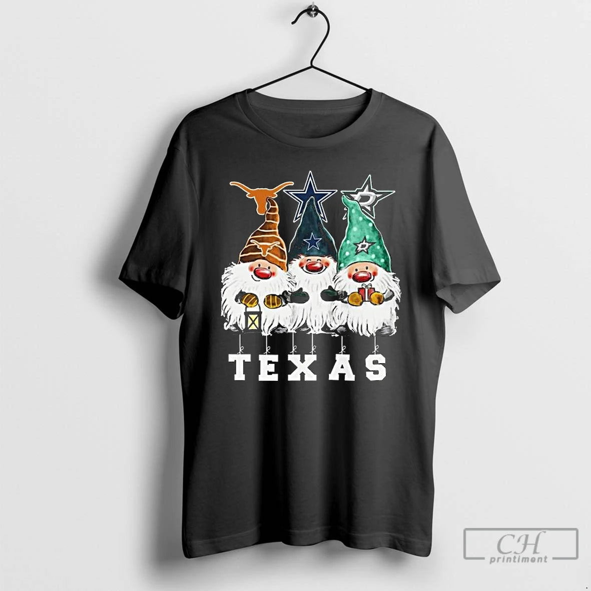 Premium Gnome X Texas City Sports Team Longhorns Cowboys And Stars Merry Christmas 2025 Long Shirt Hoodie Sweatshirt