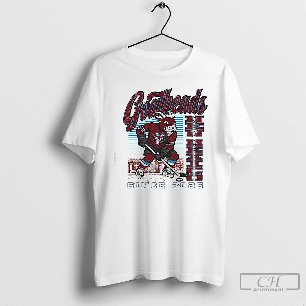 Premium Goatheads New Mexico Hockey Mascot Since 2026 Graphic T Shirts Hoodie Sweatshirt | PurePodTees.com