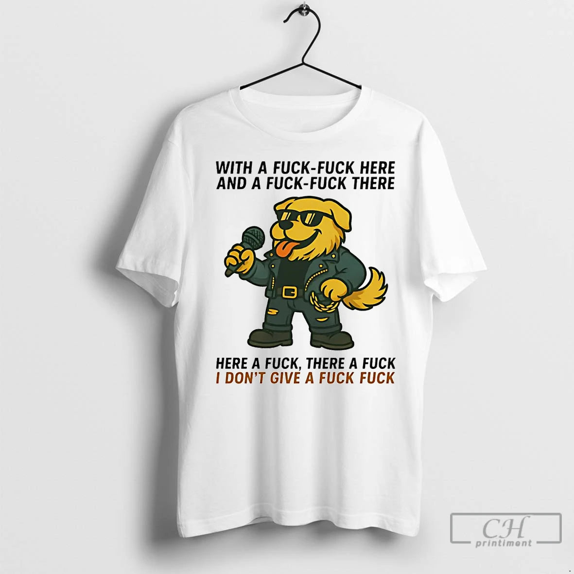 Premium Golden Retriever With A Fuck Fuck Here And A Fuck There Shirt Hoodie Sweatshirt | PurePodTees.com