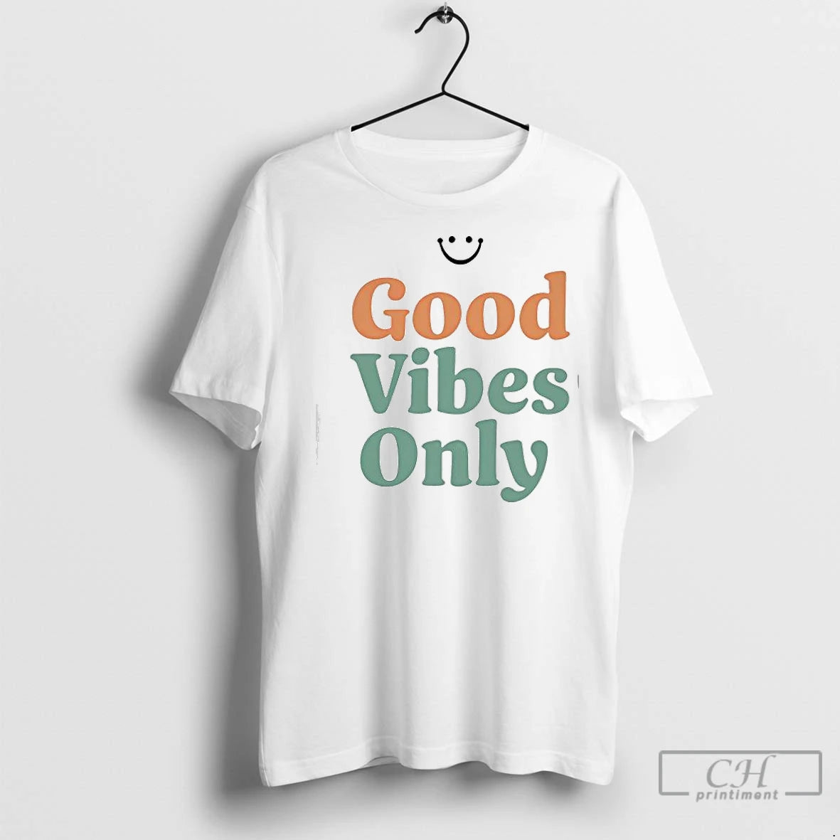 Premium Good Vibes Only Retro Smile Shirt Hoodie Sweatshirt | PurePodTees.com