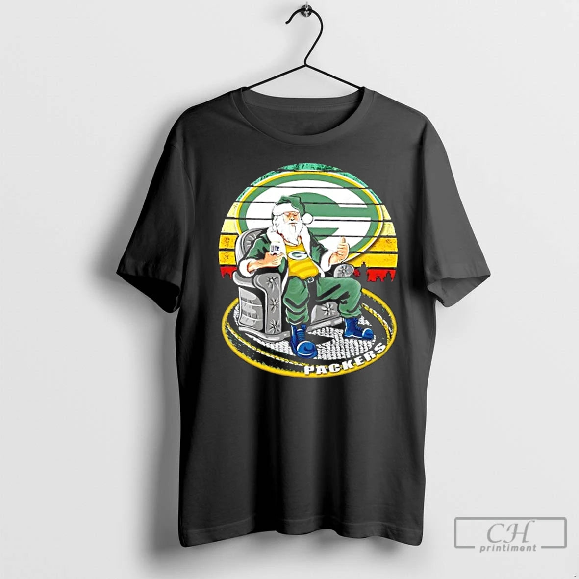 Premium Green Bay Packers X Santa Claus Christmas Vintage Shirt Hoodie Sweatshirt | PurePodTees.com
