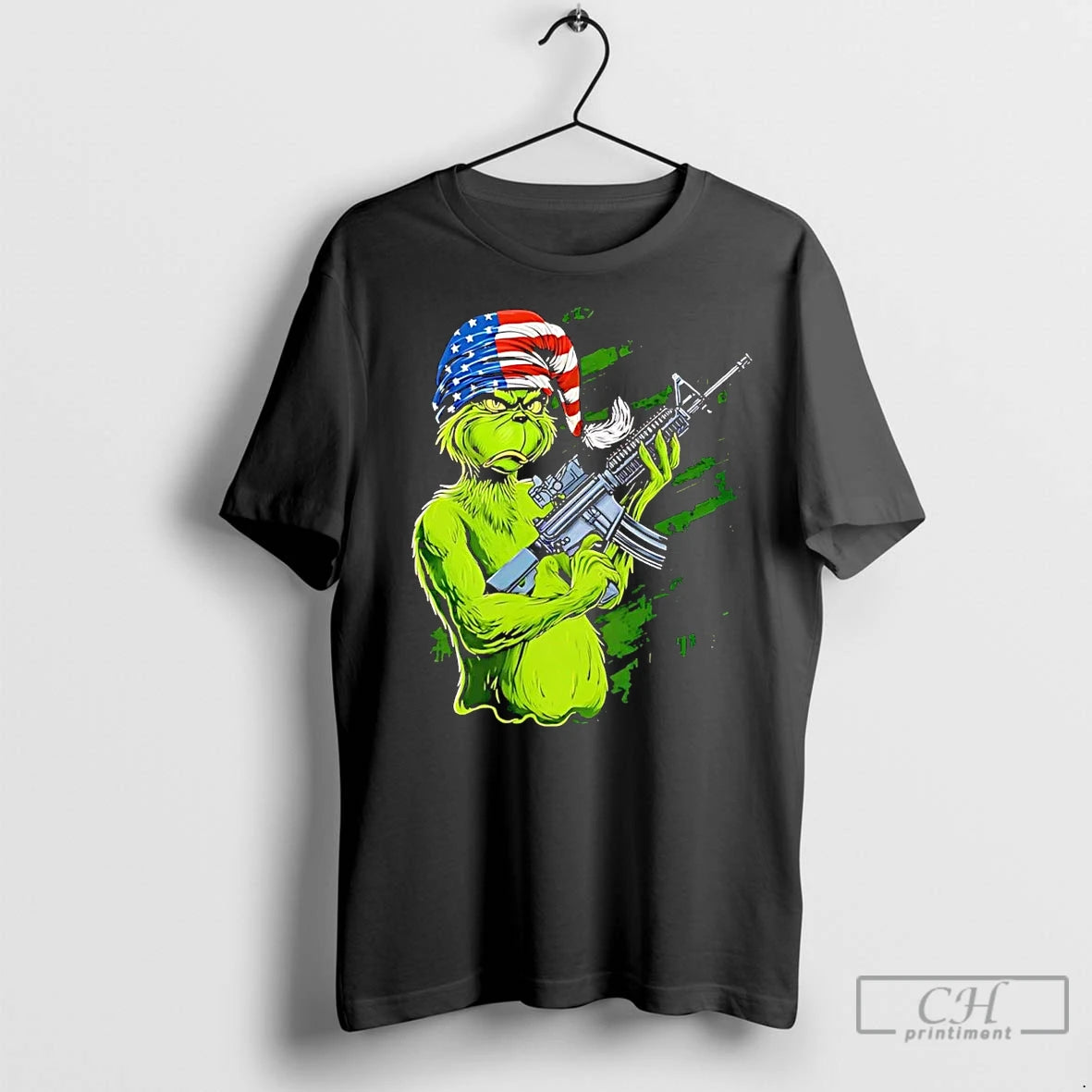Premium Grinch American Flag Bandana Ar 15 Mean One Shirt Hoodie Sweatshirt | PurePodTees.com