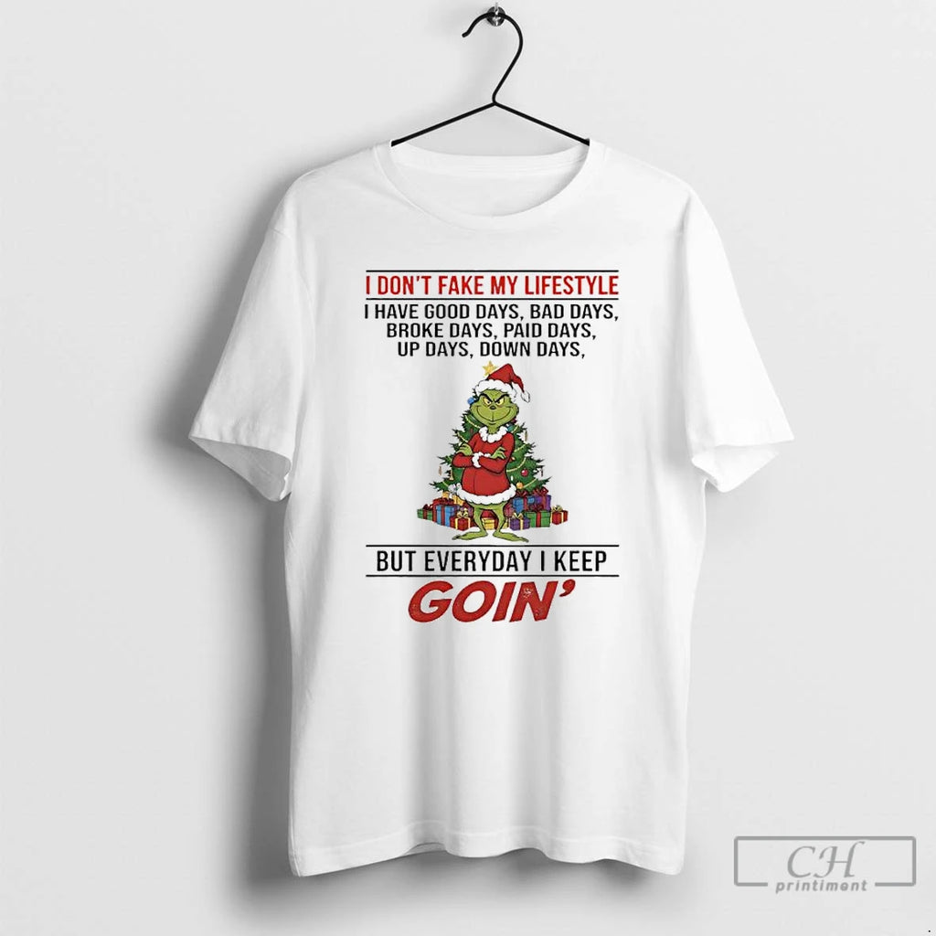 Premium Grinch Christmas Tree I Dont Fake My Lifestyle I Have Good Days Bad Days Shirt Hoodie Sweatshirt | PurePodTees.com