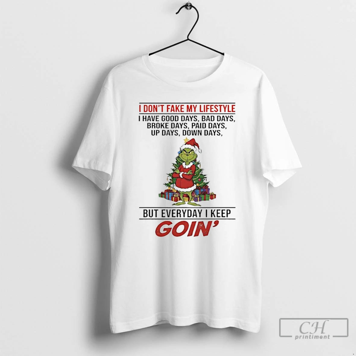 Premium Grinch Christmas Tree I Dont Fake My Lifestyle I Have Good Days Bad Days Shirt Hoodie Sweatshirt | PurePodTees.com