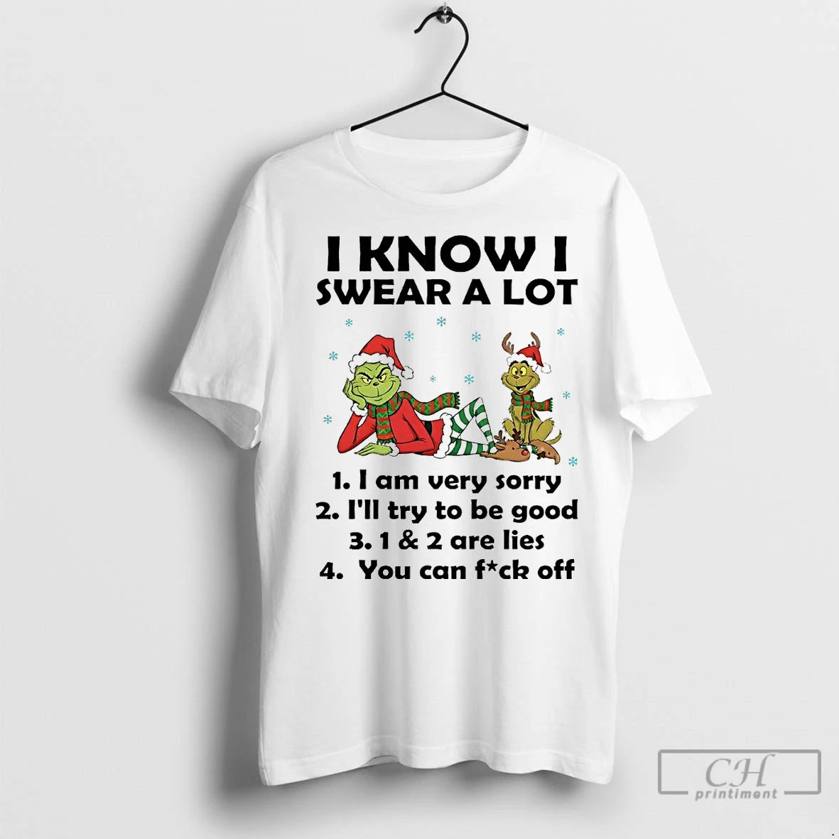 Premium Grinch I Know I Swear A Lot You Can Fuck Off Christmas Shirt Hoodie Sweatshirt | PurePodTees.com