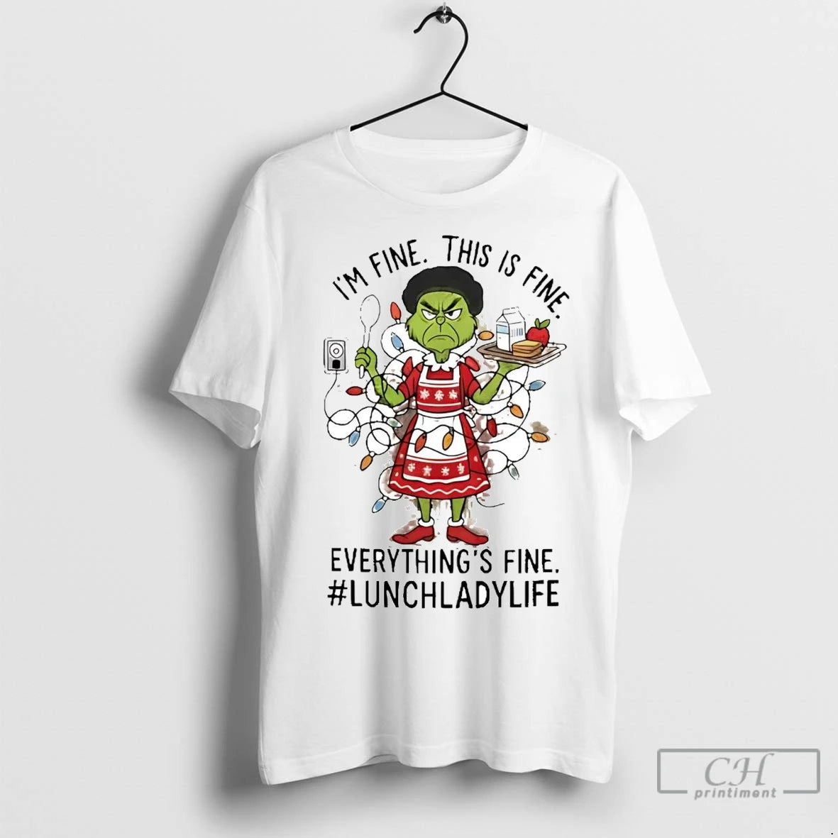 Premium Grinch Im Fine This Is Fine Everythings Fine Christmas Shirt Hoodie Sweatshirt | PurePodTees.com
