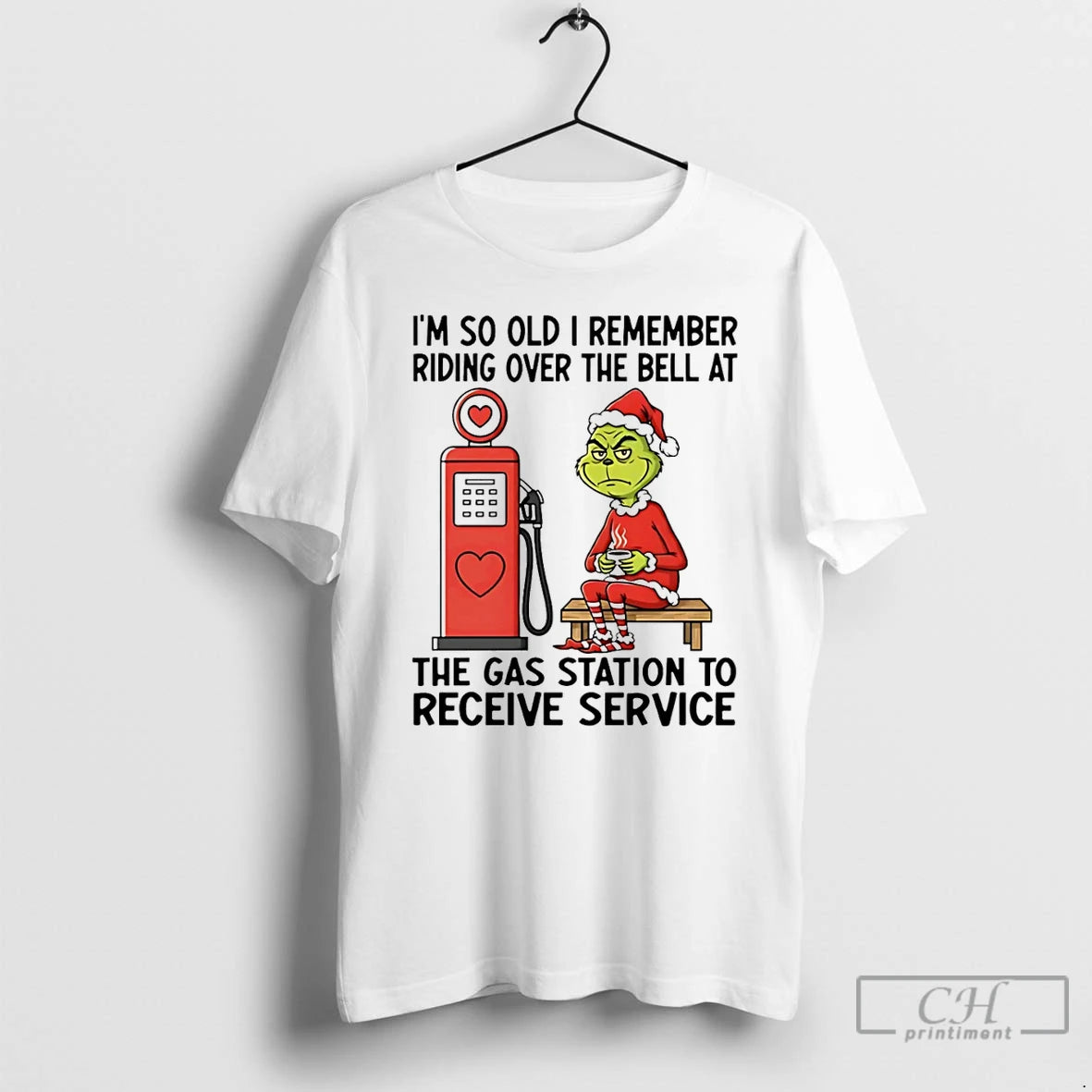 Premium Grinch Im So Old I Remember Riding Over The Bell At The Gas Station Shirt Hoodie Sweatshirt | PurePodTees.com
