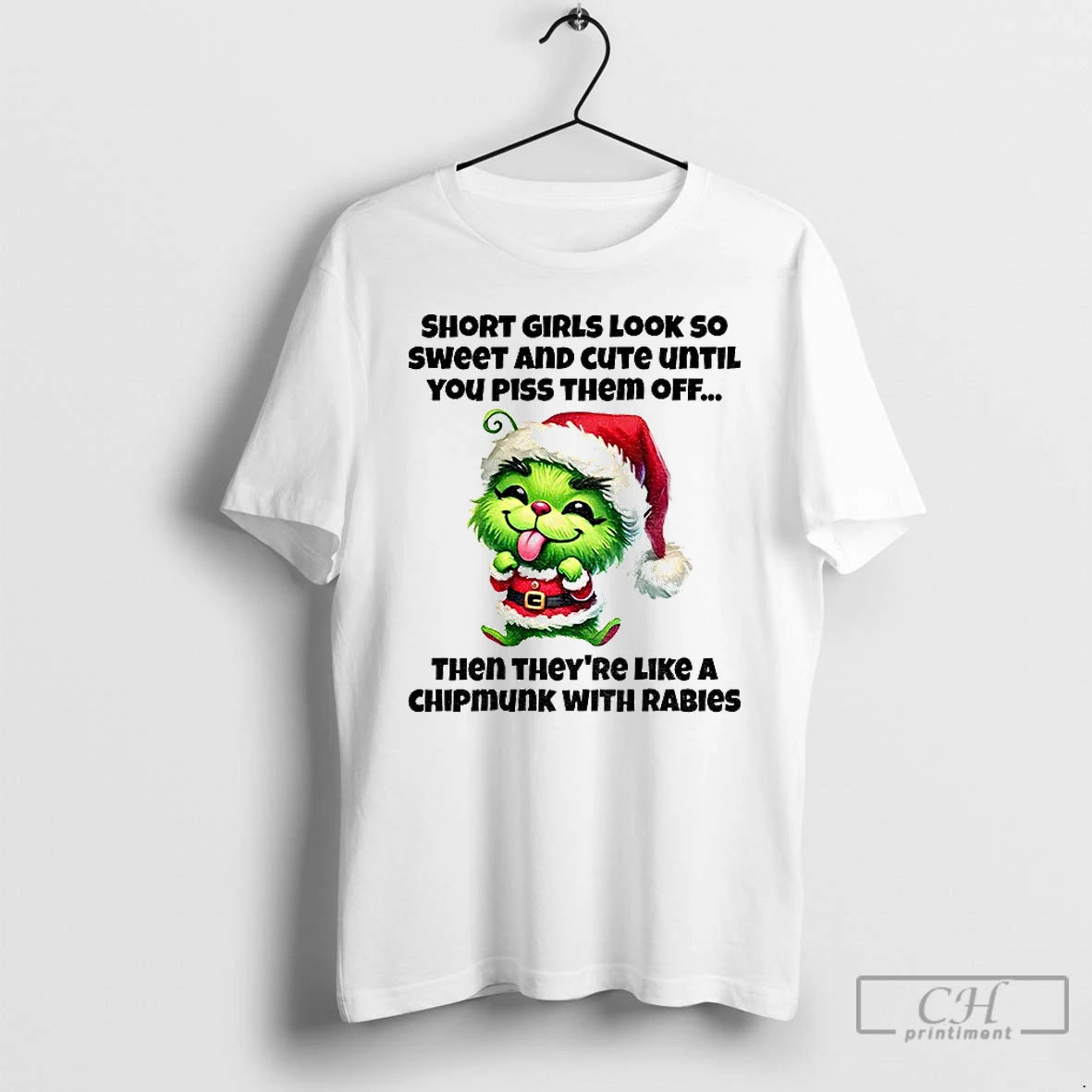 Premium Grinch Santa Claus Short Girls Look So Sweet And Cute Until You Piss Them Shirt Hoodie Sweatshirt | PurePodTees.com