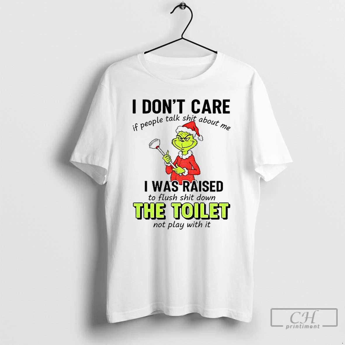 Premium Grinch Santa Hat I Dont Care If People Talk Shit About Me I Was Shirt Hoodie Sweatshirt | PurePodTees.com