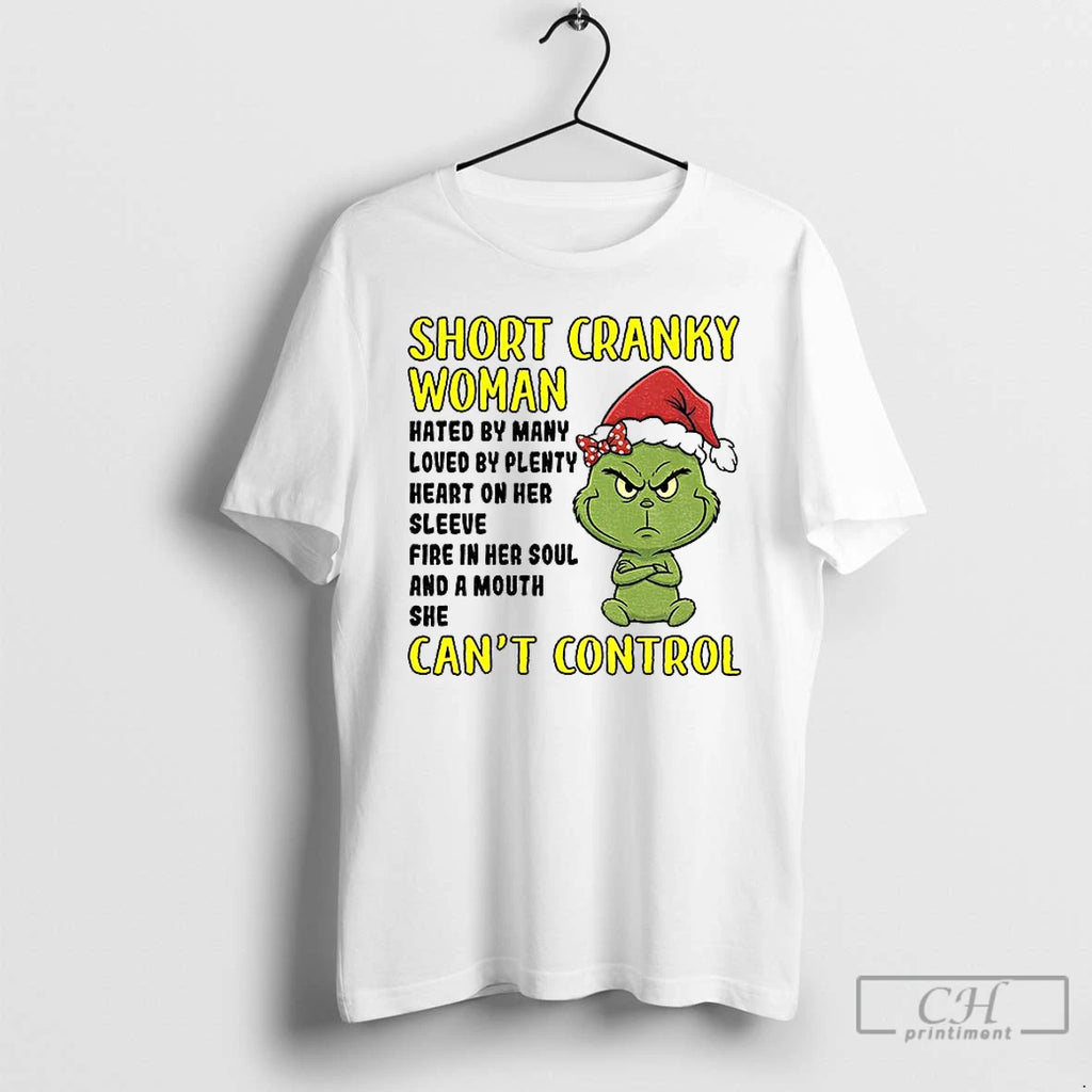 Premium Grinch Santa Hat Short Cranky Woman Hated By Many Loved By Plenty Heart On Shirt Hoodie Sweatshirt | PurePodTees.com