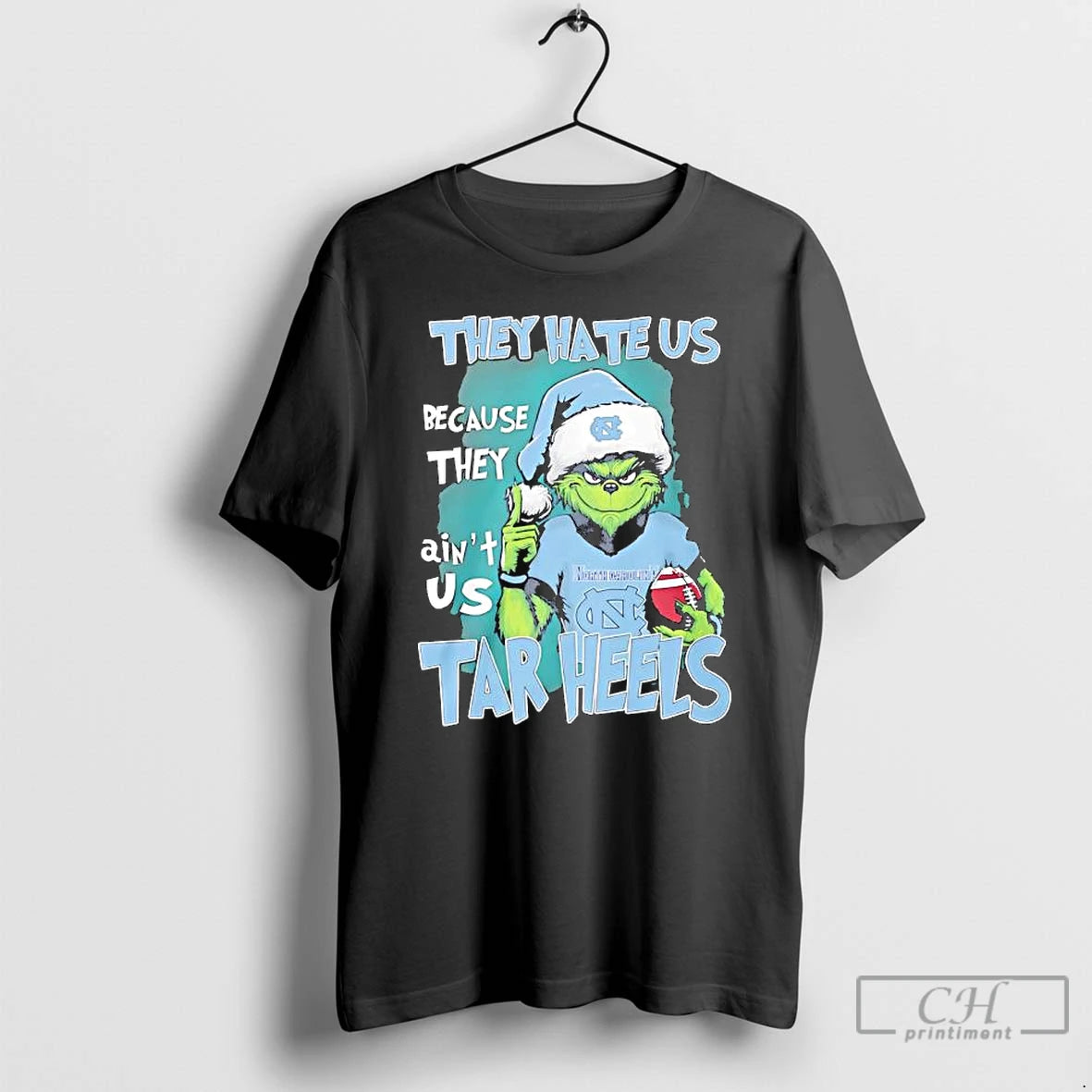 Premium Grinch They Hate Us Because They Aint Us North Carolina Tar Heels T Shirts Hoodie Sweatshirt | PurePodTees.com