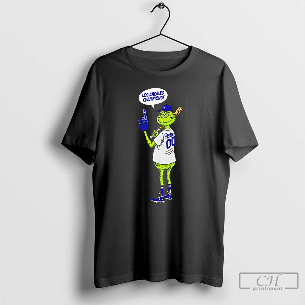 Premium Grinch Fan Of Los Angeles Dodgers Champions World Series 2025 Merry Christmas T Shirts Hoodie Sweatshirt