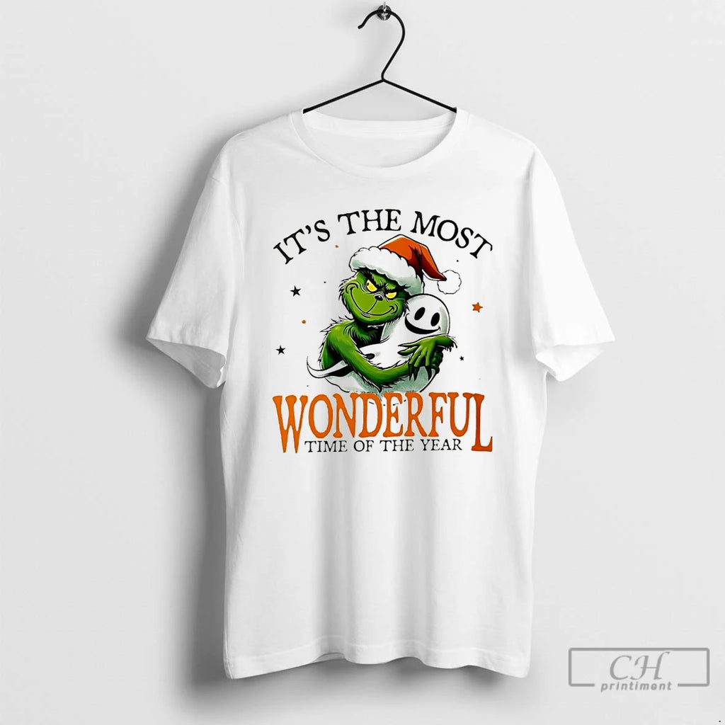 Premium Grinch Hug Ghost Its The Most Wonderful Time Of The Year Christmas Christmas Shirt Hoodie Sweatshirt