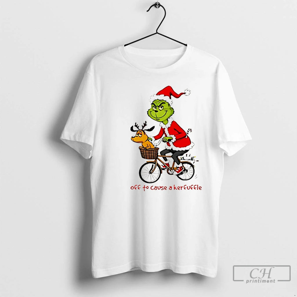 Premium Grinch Off To Cause A Kerfuffle Christmas Christmas T Shirts Hoodie Sweatshirt | PurePodTees.com