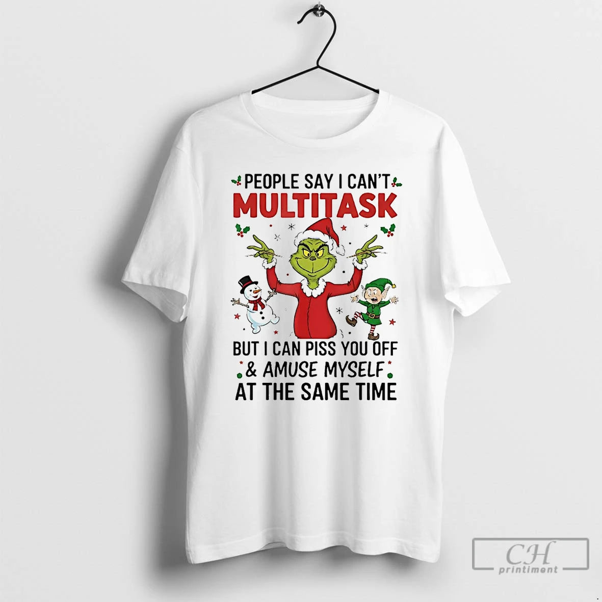 Premium Grinch People Say I Cant Multitask But I Can Piss You Off Christmas Shirt Hoodie Sweatshirt | PurePodTees.com
