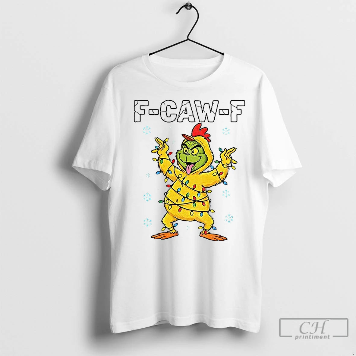 Premium Grinch X Chicken F Caw F Snow Christmas 2025 Shirt Hoodie Sweatshirt | PurePodTees.com