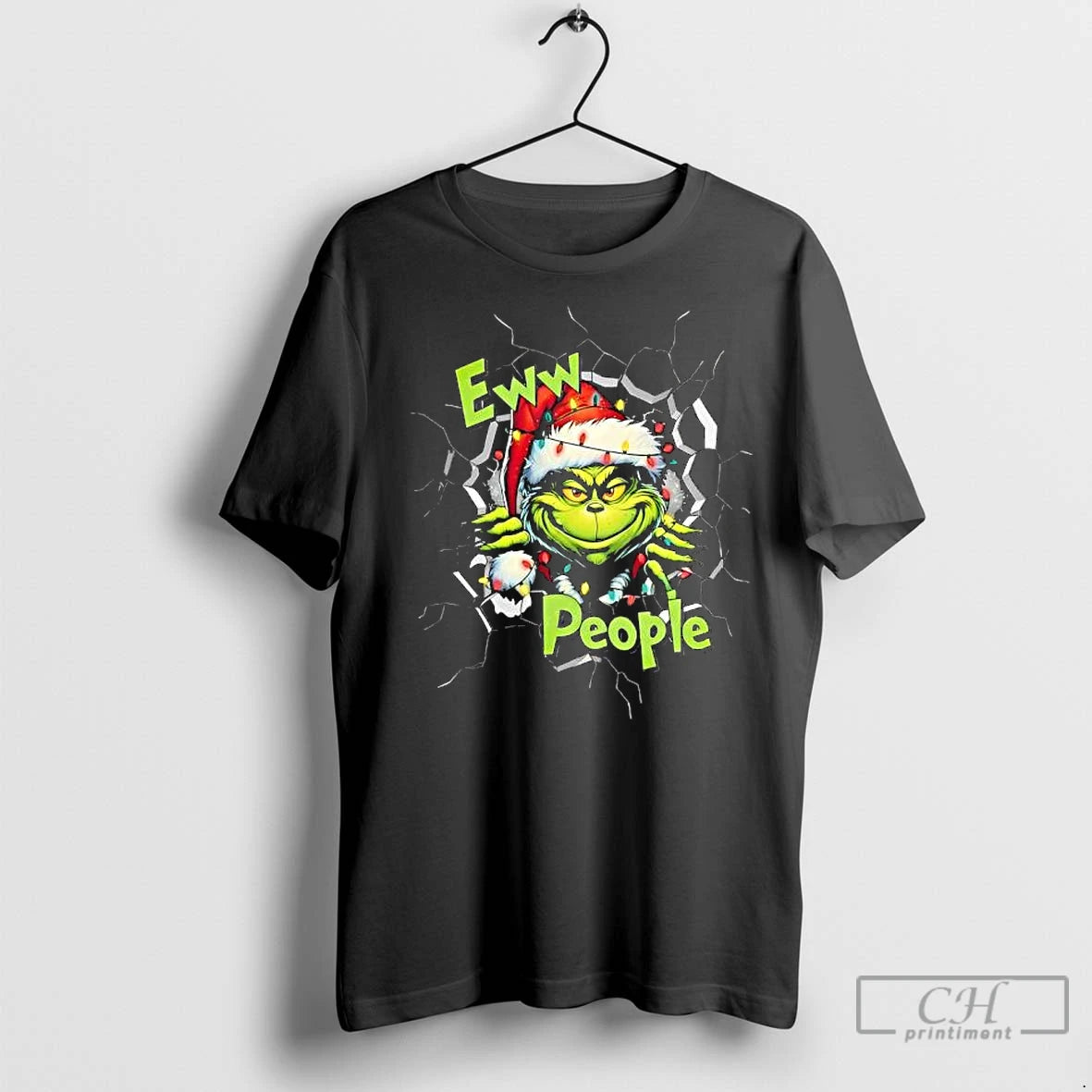 Premium Grinchew Eww People Funny Christmas Lights Design Graphic Shirt Hoodie Sweatshirt | PurePodTees.com