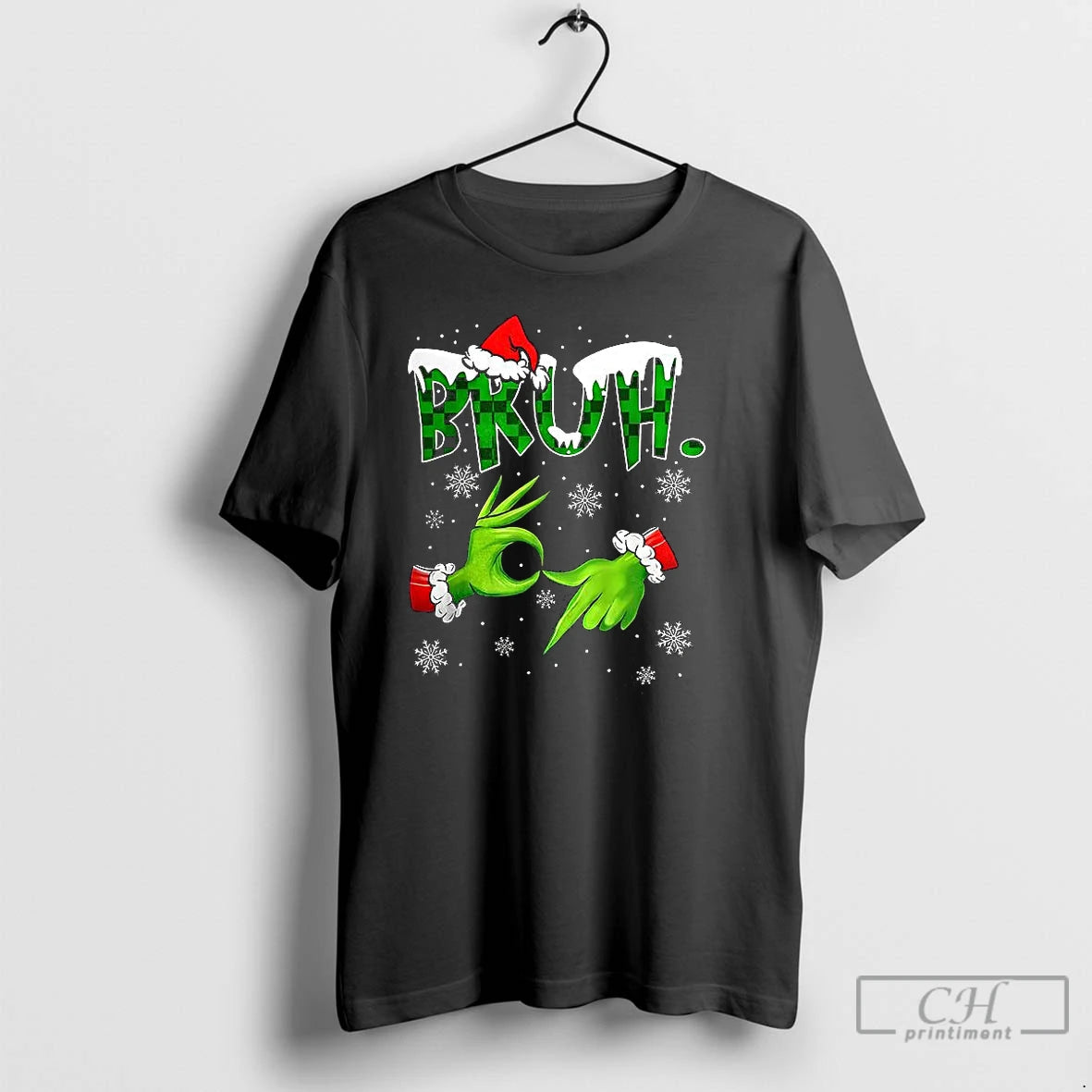 Premium Grinchs Hands Bruh 6 7 Meme Christmas Shirt Hoodie Sweatshirt | PurePodTees.com