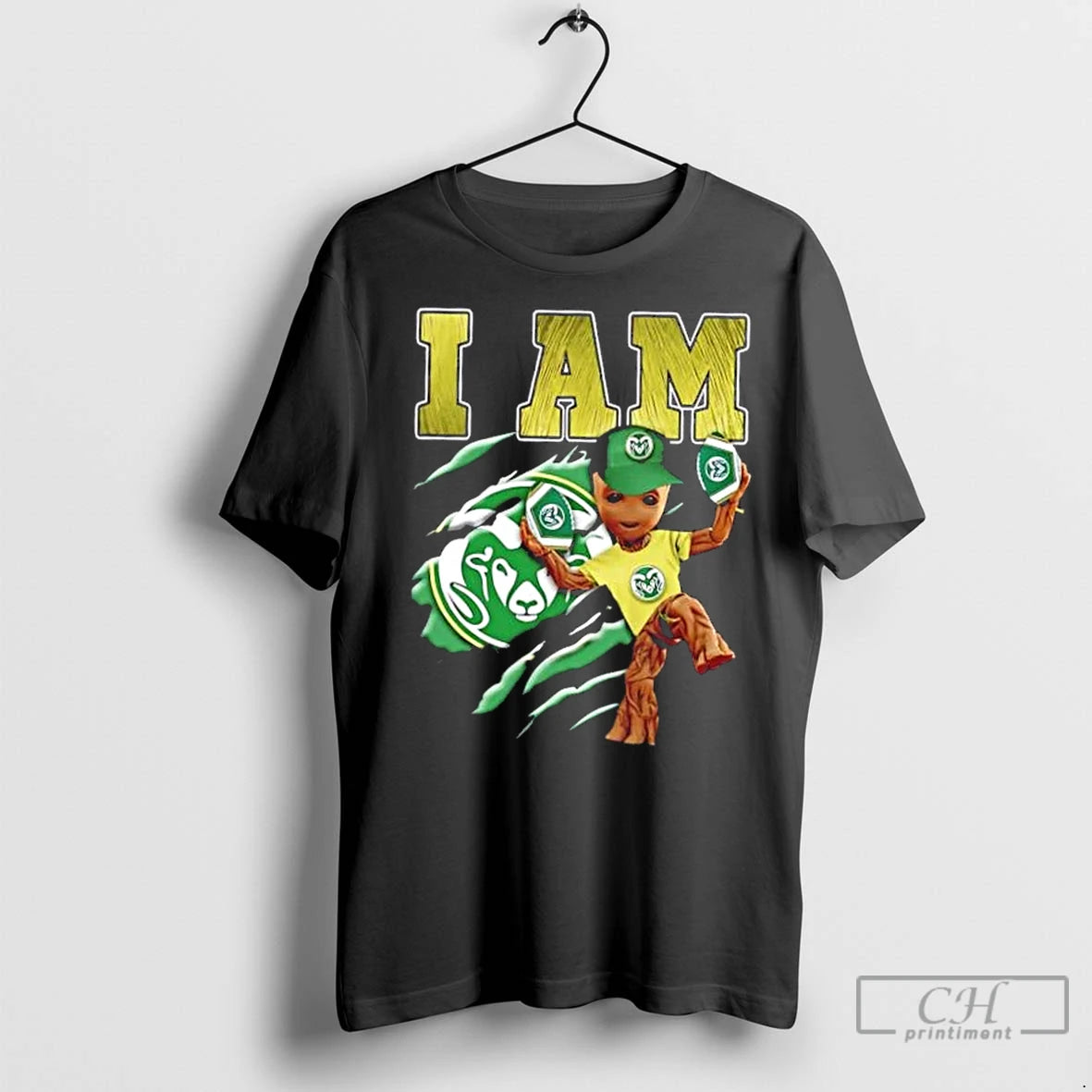 Premium Groot I Am Colorado State Rams Fan Shirt Hoodie Sweatshirt | PurePodTees.com