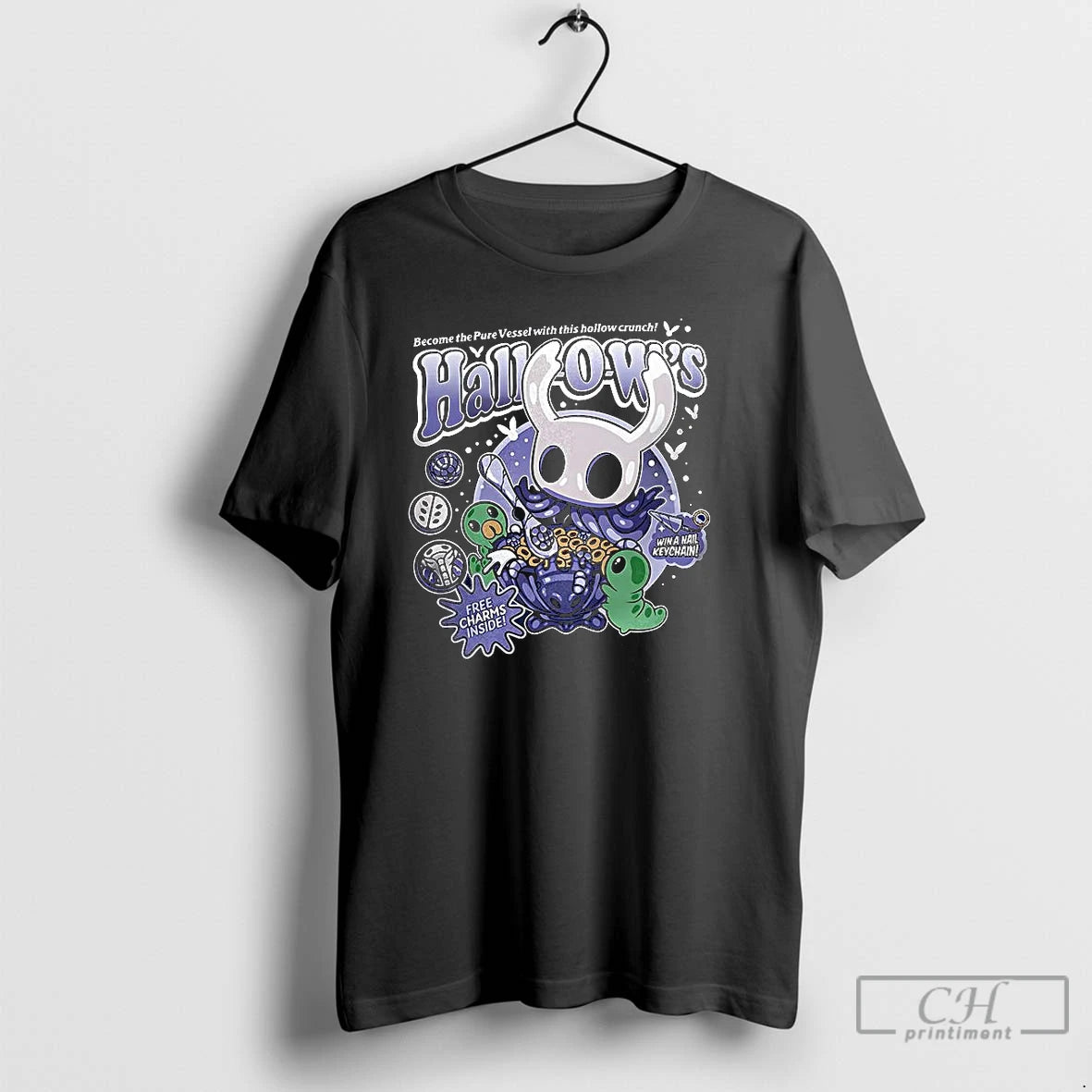 Premium Hallow Cereal Hollow Knight Free Charms Inside Win A Nail Key Chain T Shirts Hoodie Sweatshirt | PurePodTees.com