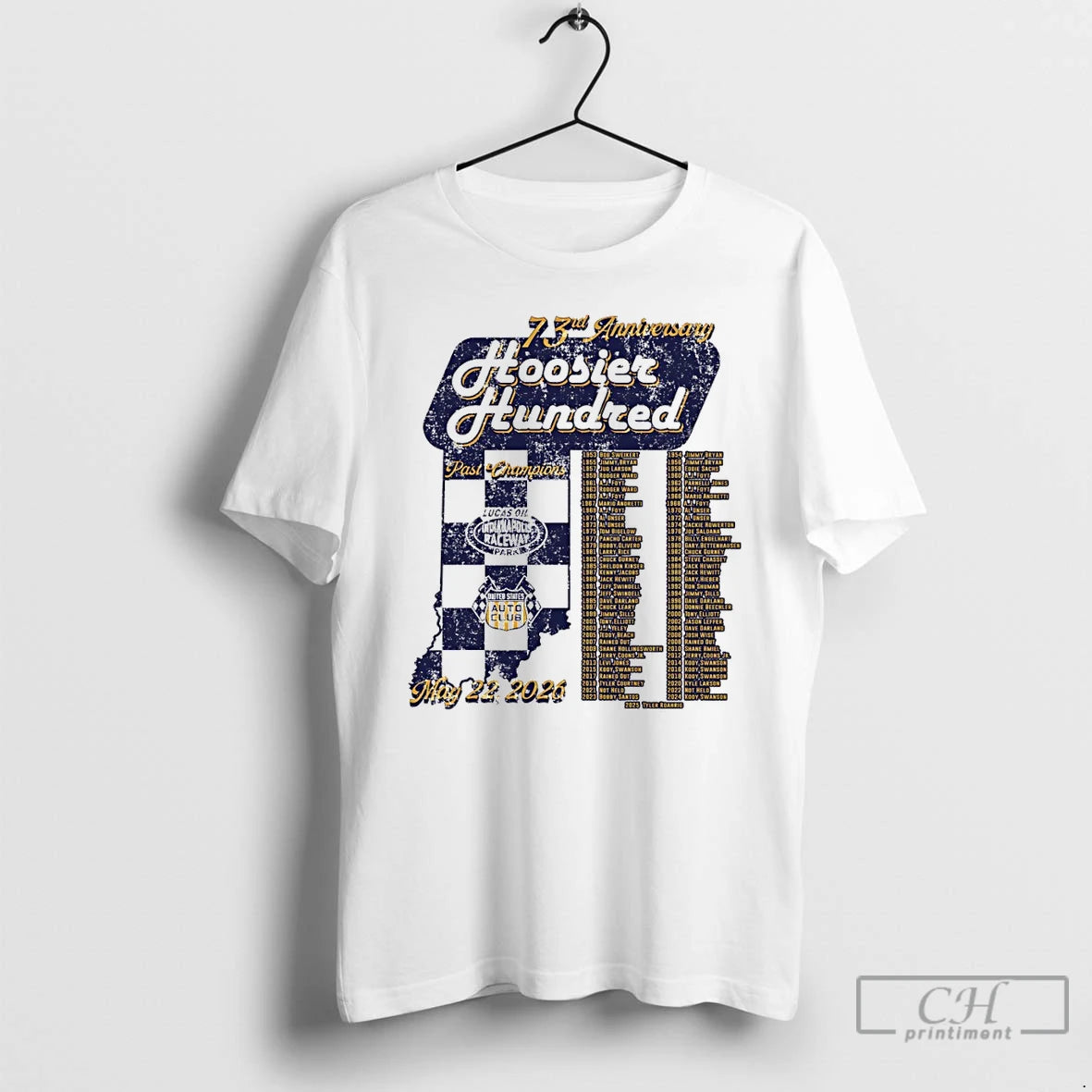 Premium Hoosier Hundred 73rd Anniversary Lucas Oil Indianapolis Raceway Park Past Champions T Shirts Sweater