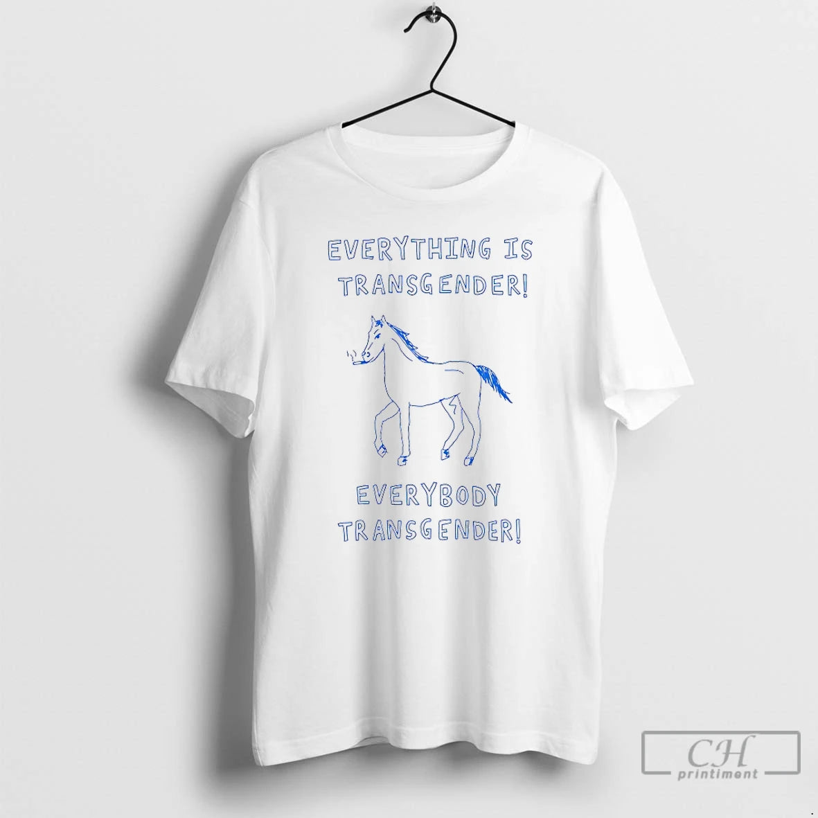 Premium Horse Everything Is Transgender Everybody Transgender Shirt Hoodie Sweatshirt | PurePodTees.com