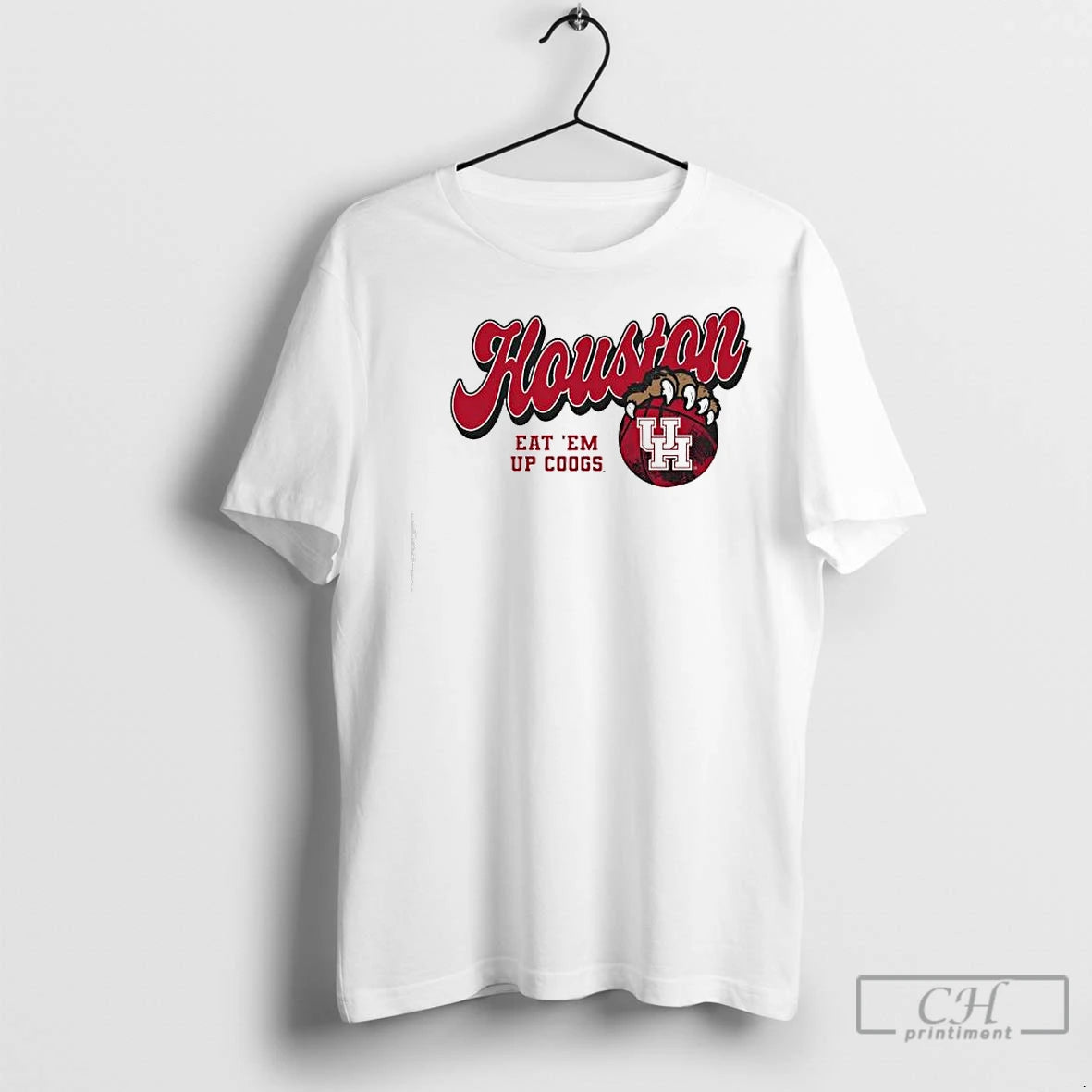 Premium Houston Cougars Eat Em Up Coogs Basketball Mascot Logo Shirt Hoodie Sweatshirt | PurePodTees.com