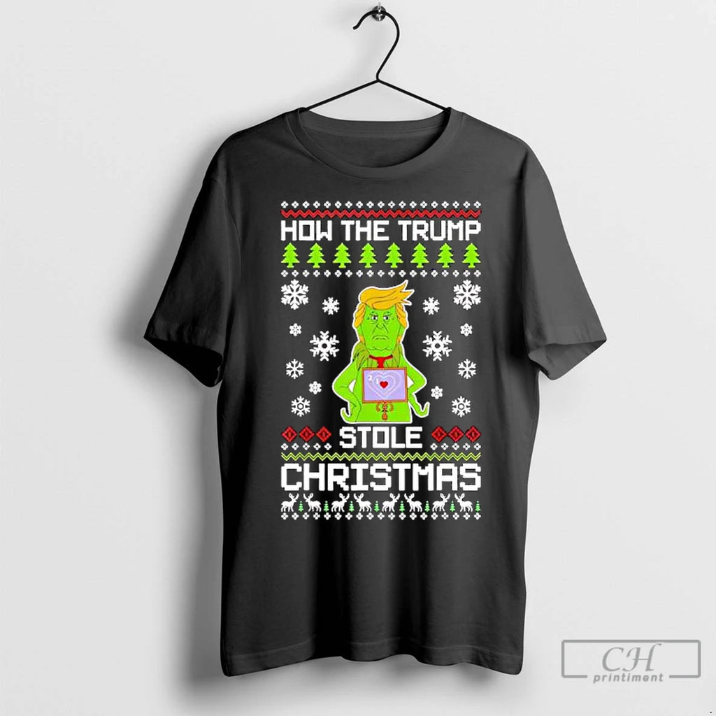 Premium How The Trump Stole Christmas Funny Grinch Ugly Christmas Shirt Hoodie Sweatshirt | PurePodTees.com