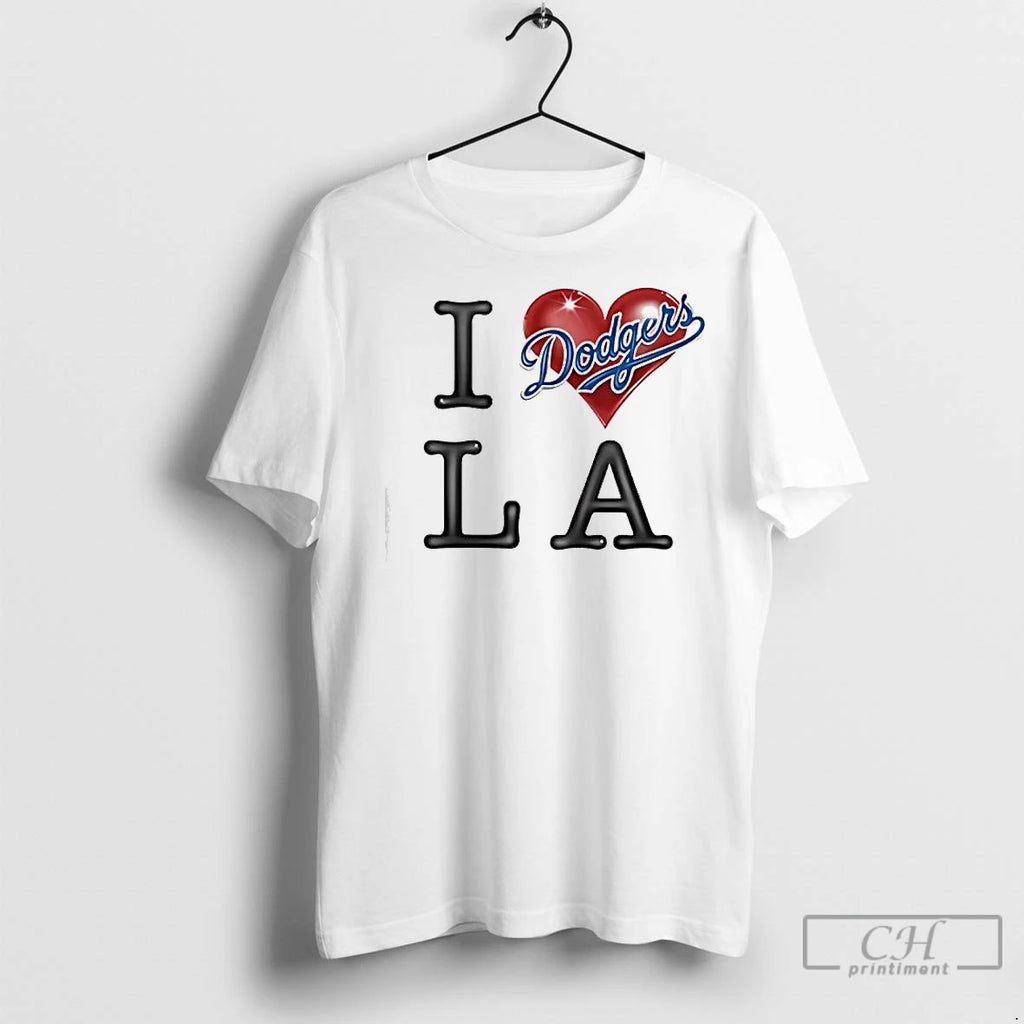 Premium I Love La Dodgers Logo Shirt Hoodie Sweatshirt | PurePodTees.com