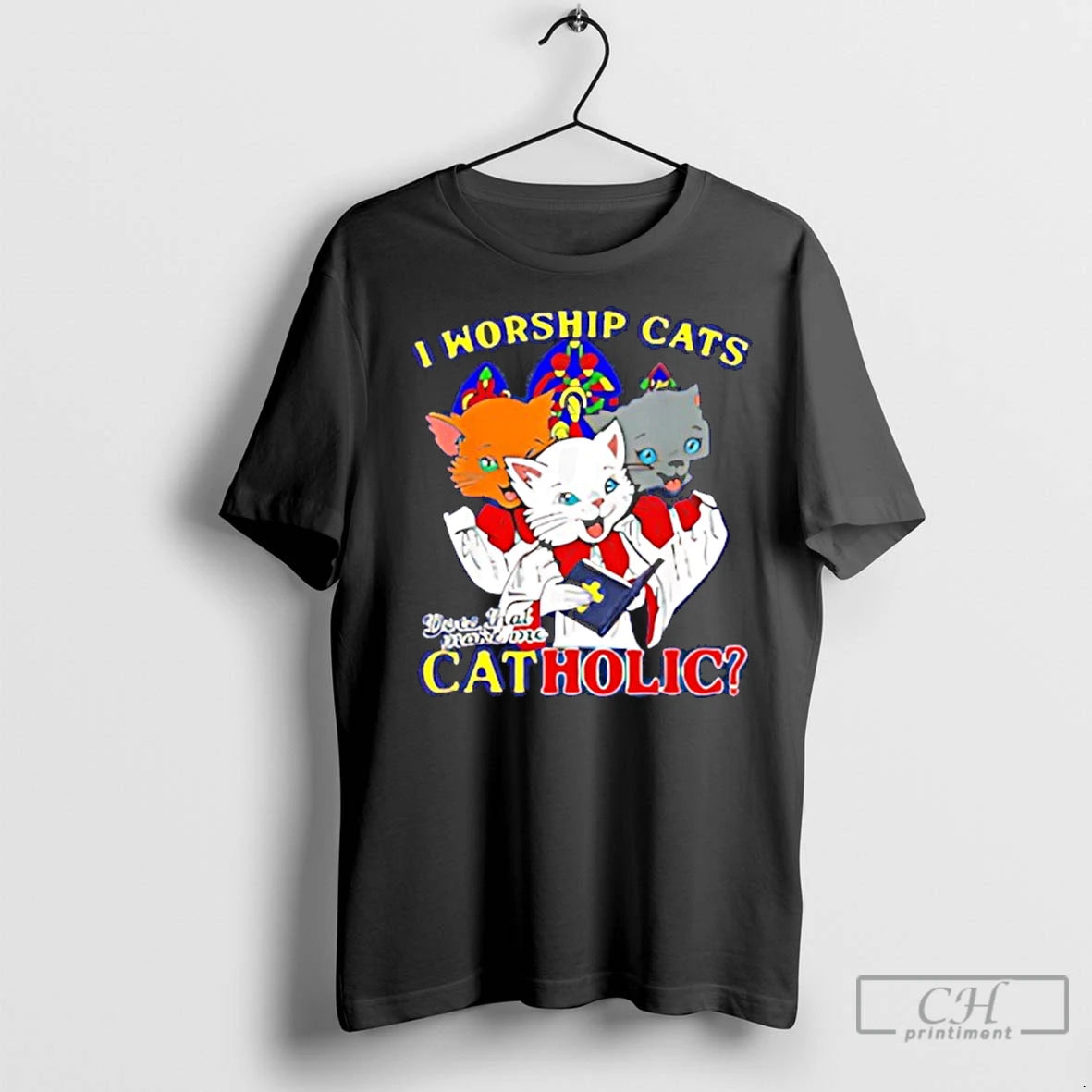 Premium I Worship Cats Cat Holic Shirt Hoodie Sweatshirt | PurePodTees.com