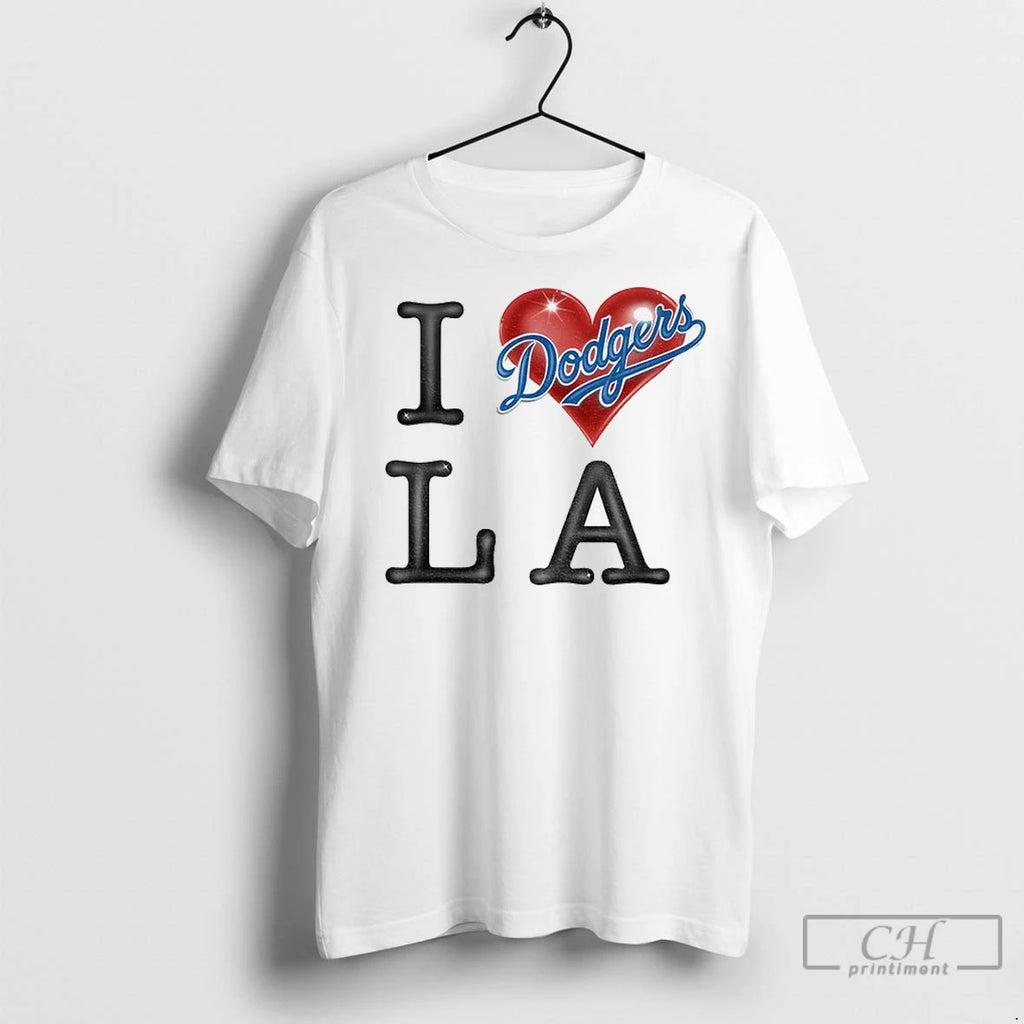 Premium I Love Los Angeles Dodgers Mlb Baseball World Series 2025 Shirt Hoodie Sweatshirt | PurePodTees.com