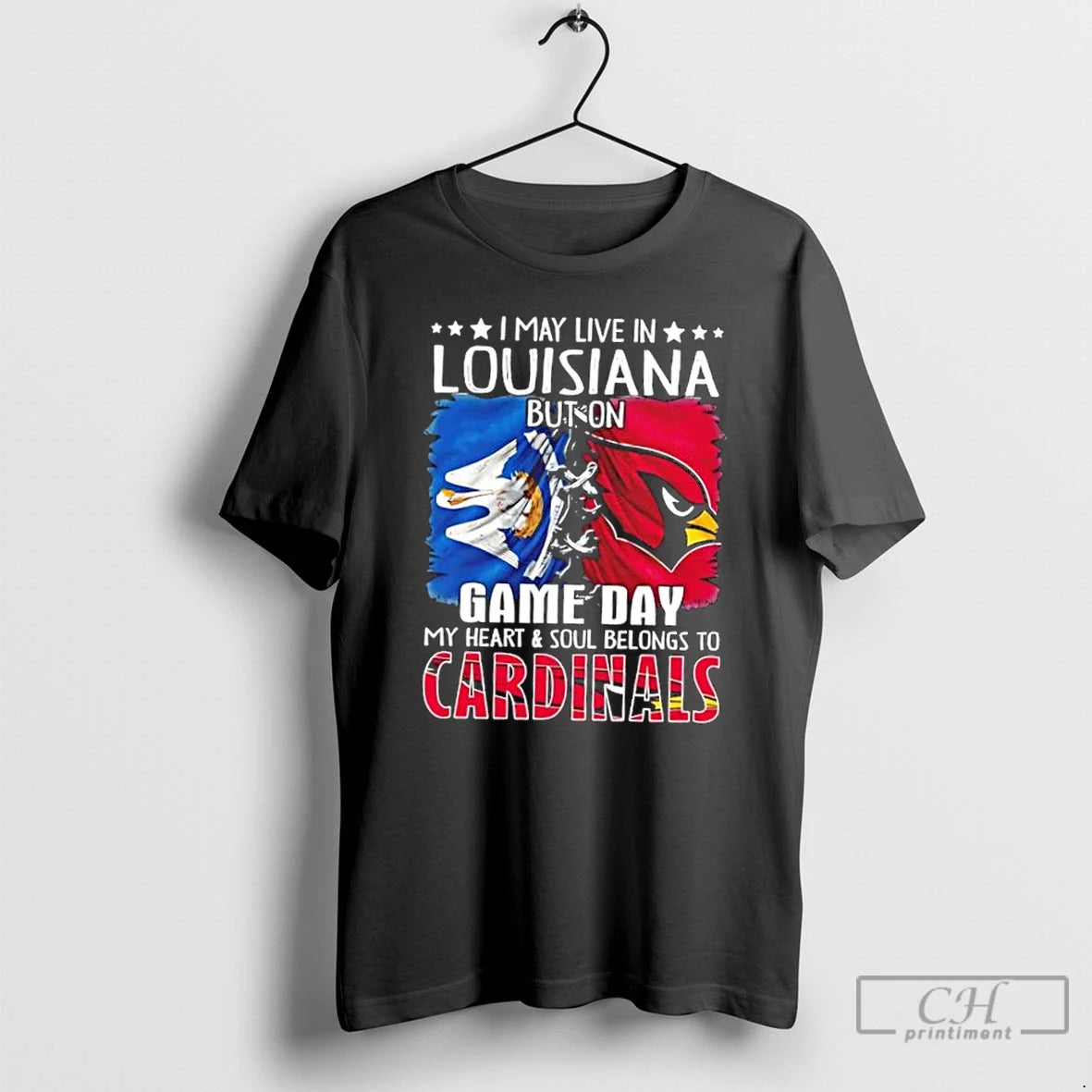Premium I May Live In Louisiana But On Gameday My Heart And Soul Belongs To Shirt Hoodie Sweatshirt | PurePodTees.com