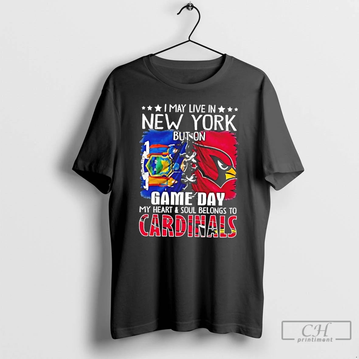 Premium I May Live In New York But On Gameday My Heart And Soul Belongs Shirt Hoodie Sweatshirt | PurePodTees.com