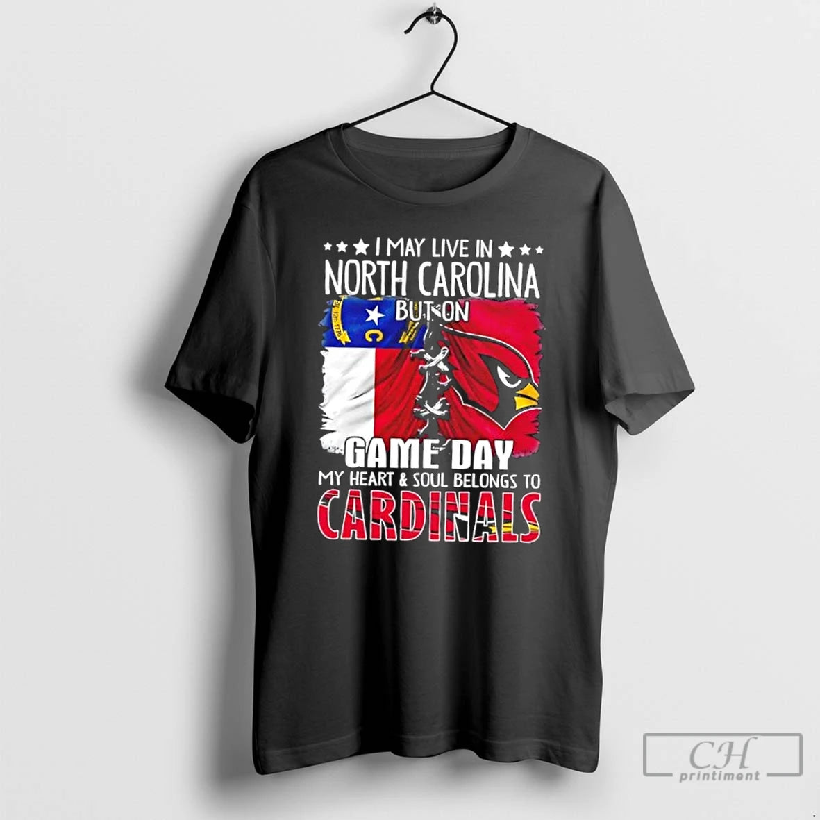 Premium I May Live In North Carolina But On Gameday My Heart And Soul Belongs Shirt Hoodie Sweatshirt | PurePodTees.com
