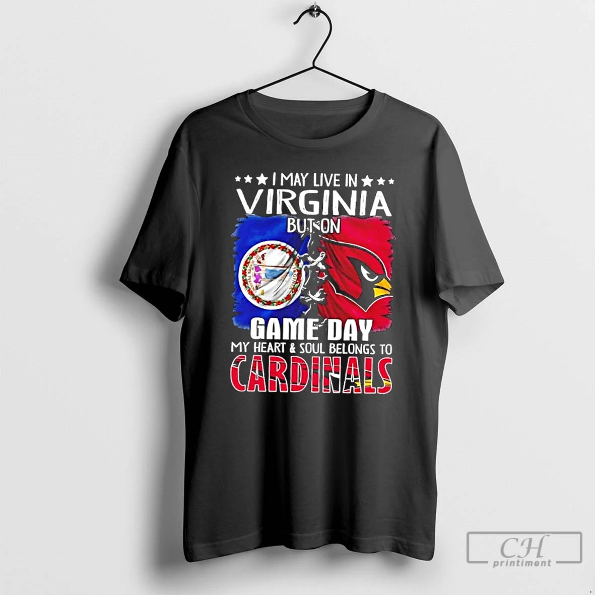 Premium I May Live In Virginia But On Gameday My Heart And Soul Belongs To Shirt Hoodie Sweatshirt | PurePodTees.com