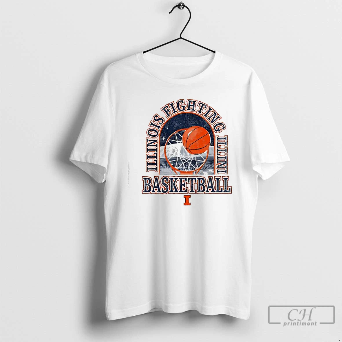 Premium Illinois Basketball Arch State Farm Center T Shirts Hoodie Sweatshirt | PurePodTees.com