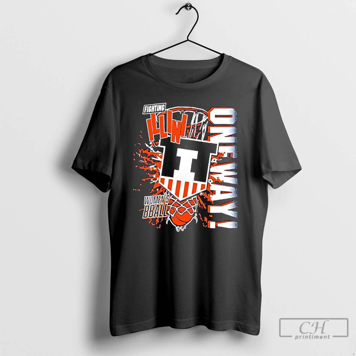 Premium Illinois Womens Basketball One Way T Shirts Hoodie Sweatshirt | PurePodTees.com